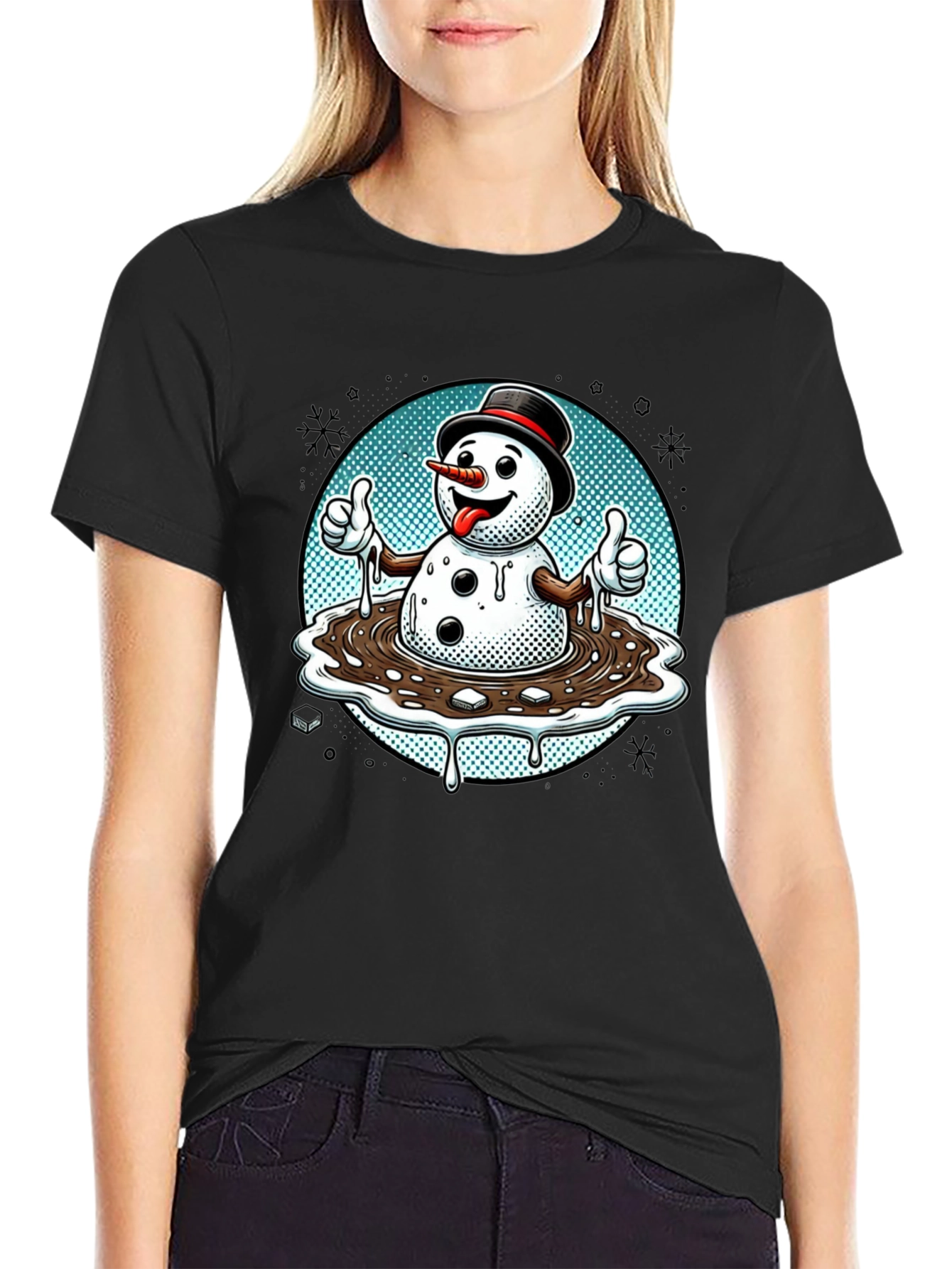Melting Snowman T-Shirt - Holiday Humor Tee