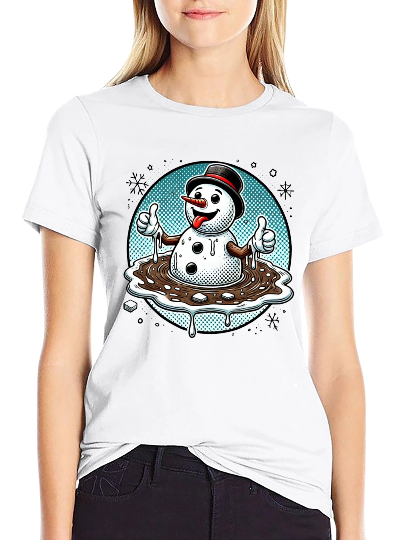 Melting Snowman T-Shirt - Holiday Humor Tee