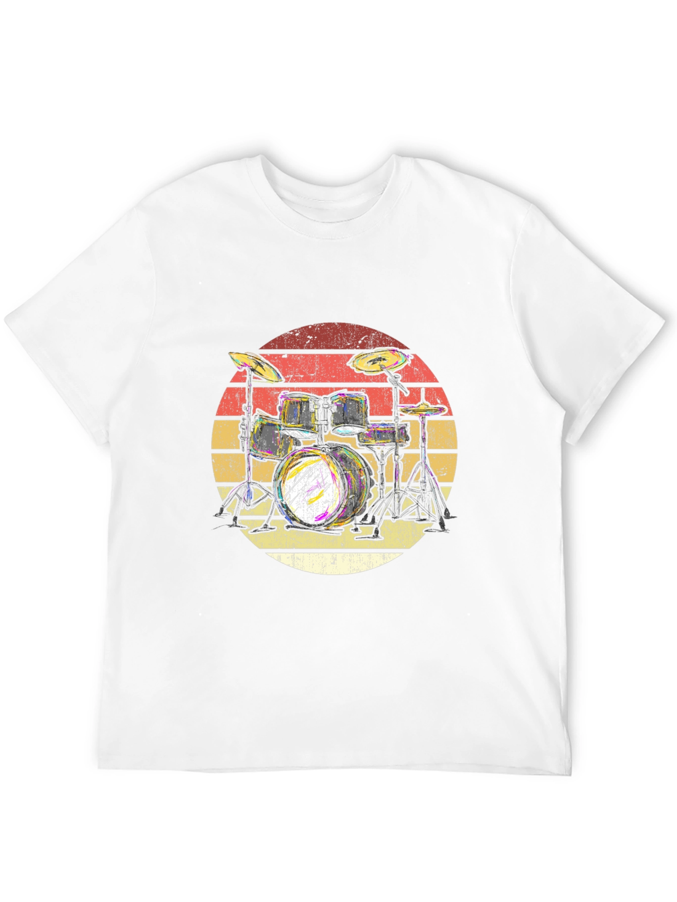 Retro Drum Kit T-Shirt - Musician Graphic Tee