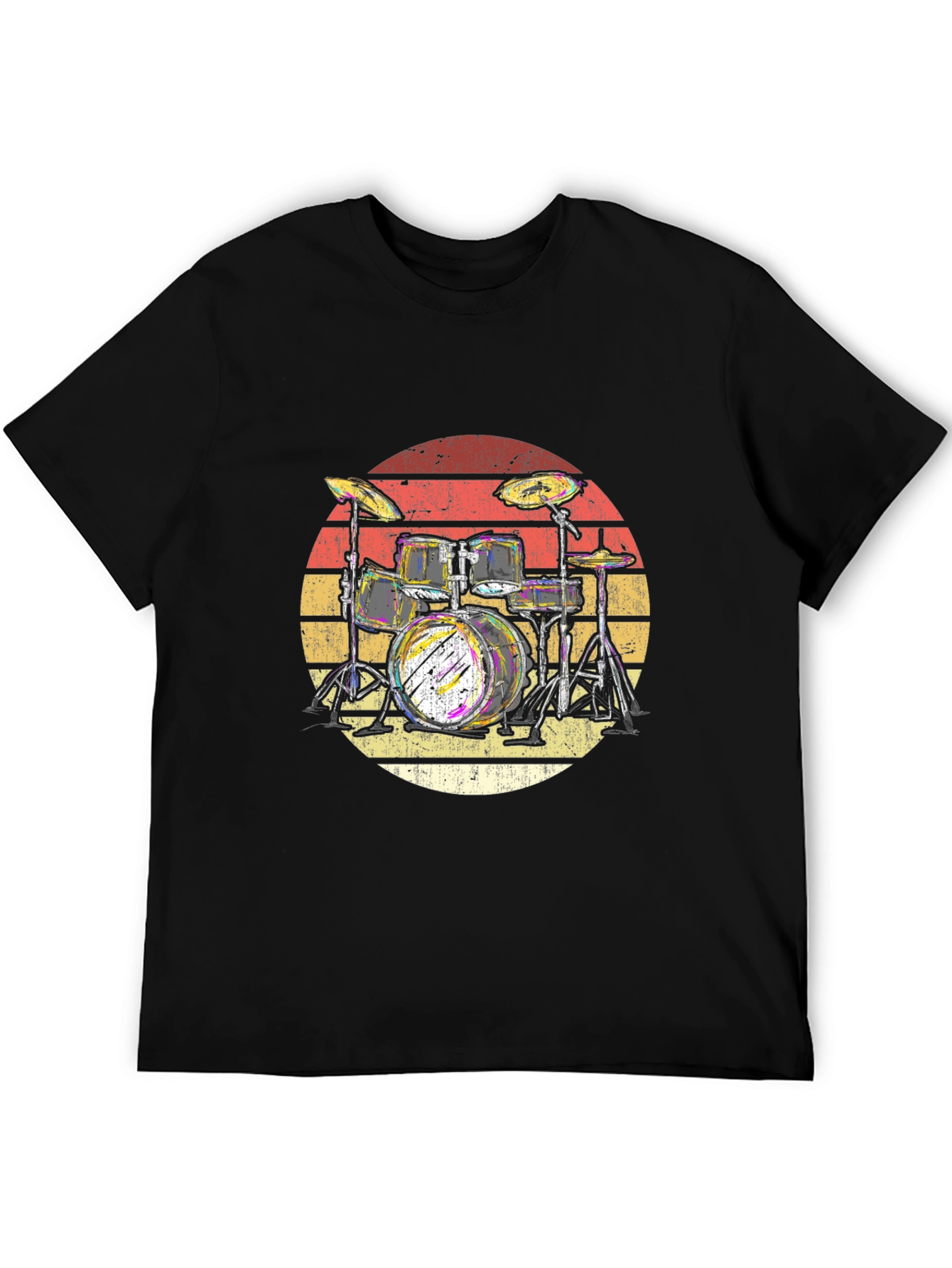 Retro Drum Kit T-Shirt - Musician Graphic Tee