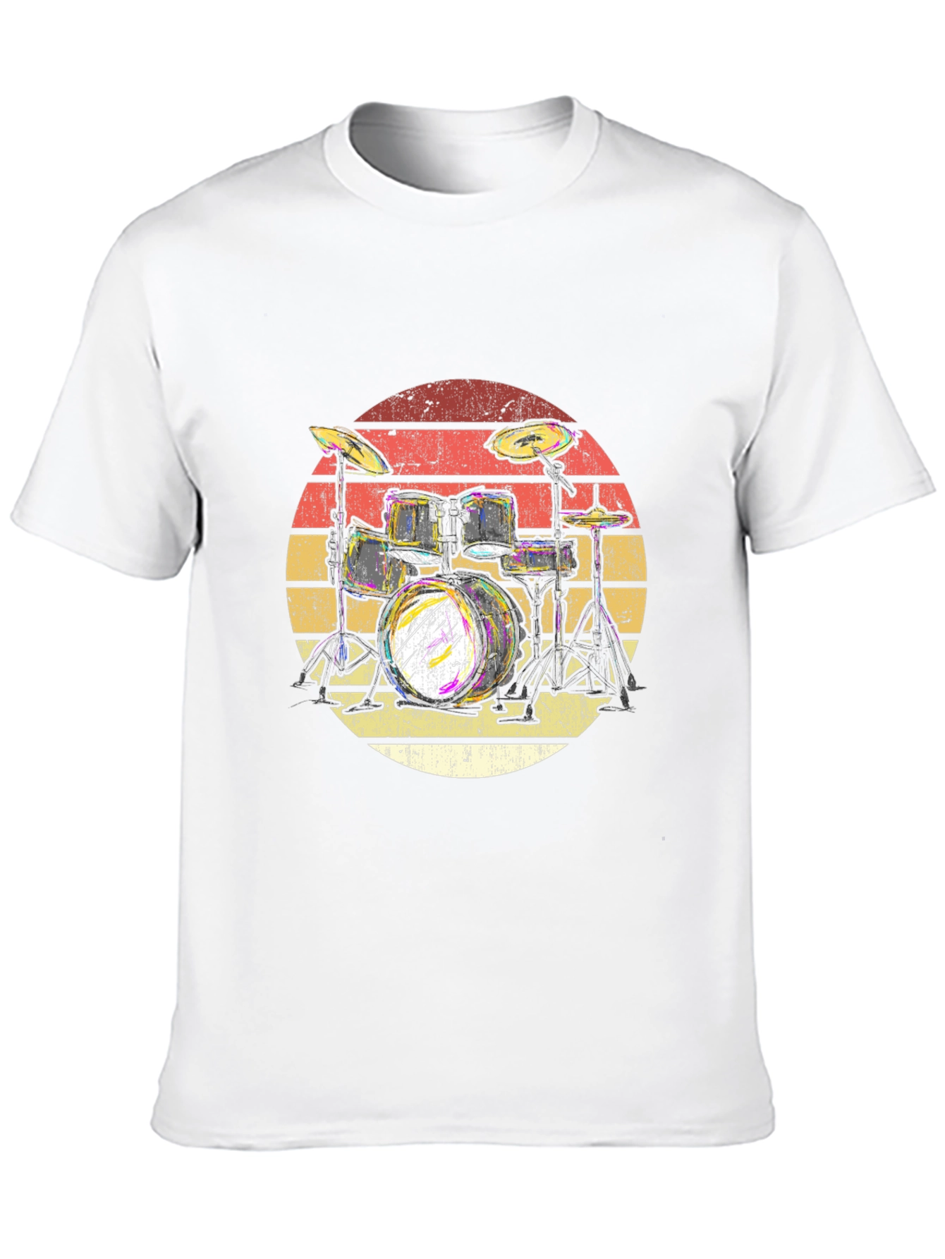Retro Drum Kit T-Shirt - Musician Graphic Tee