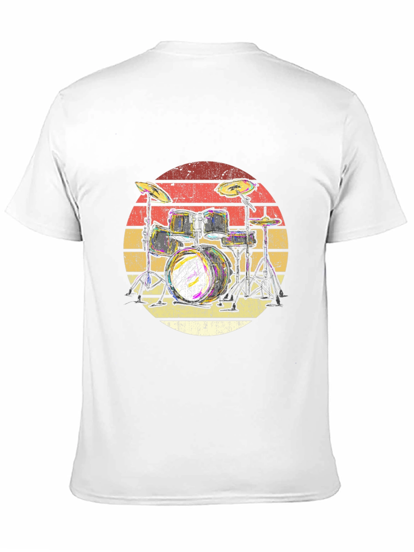 Retro Drum Kit T-Shirt - Musician Graphic Tee