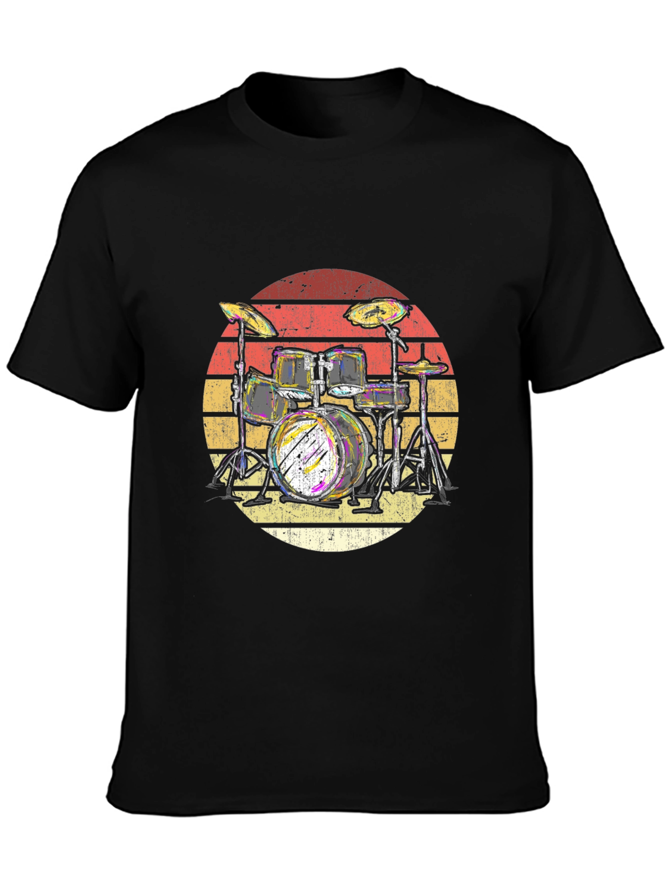 Retro Drum Kit T-Shirt - Musician Graphic Tee