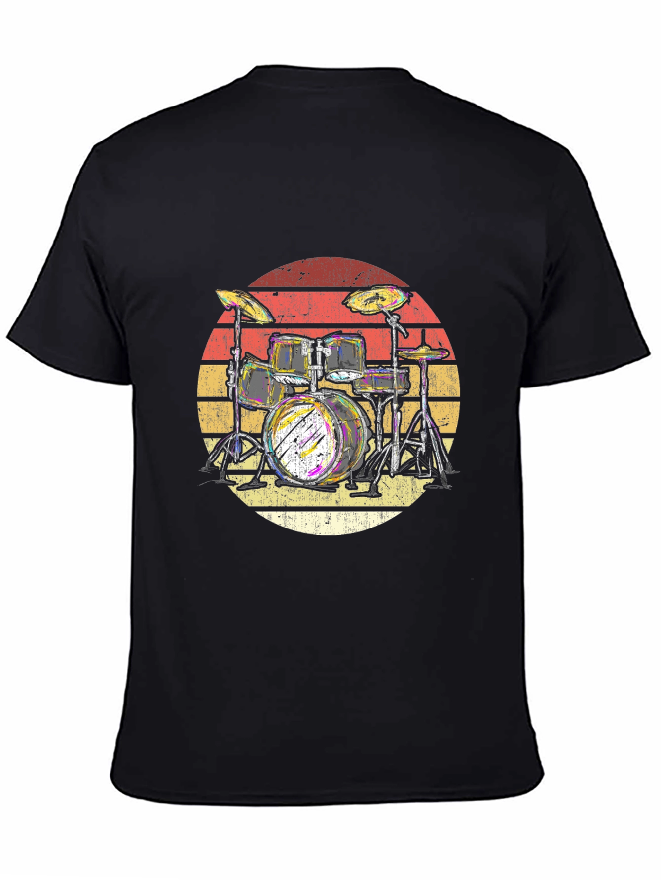 Retro Drum Kit T-Shirt - Musician Graphic Tee