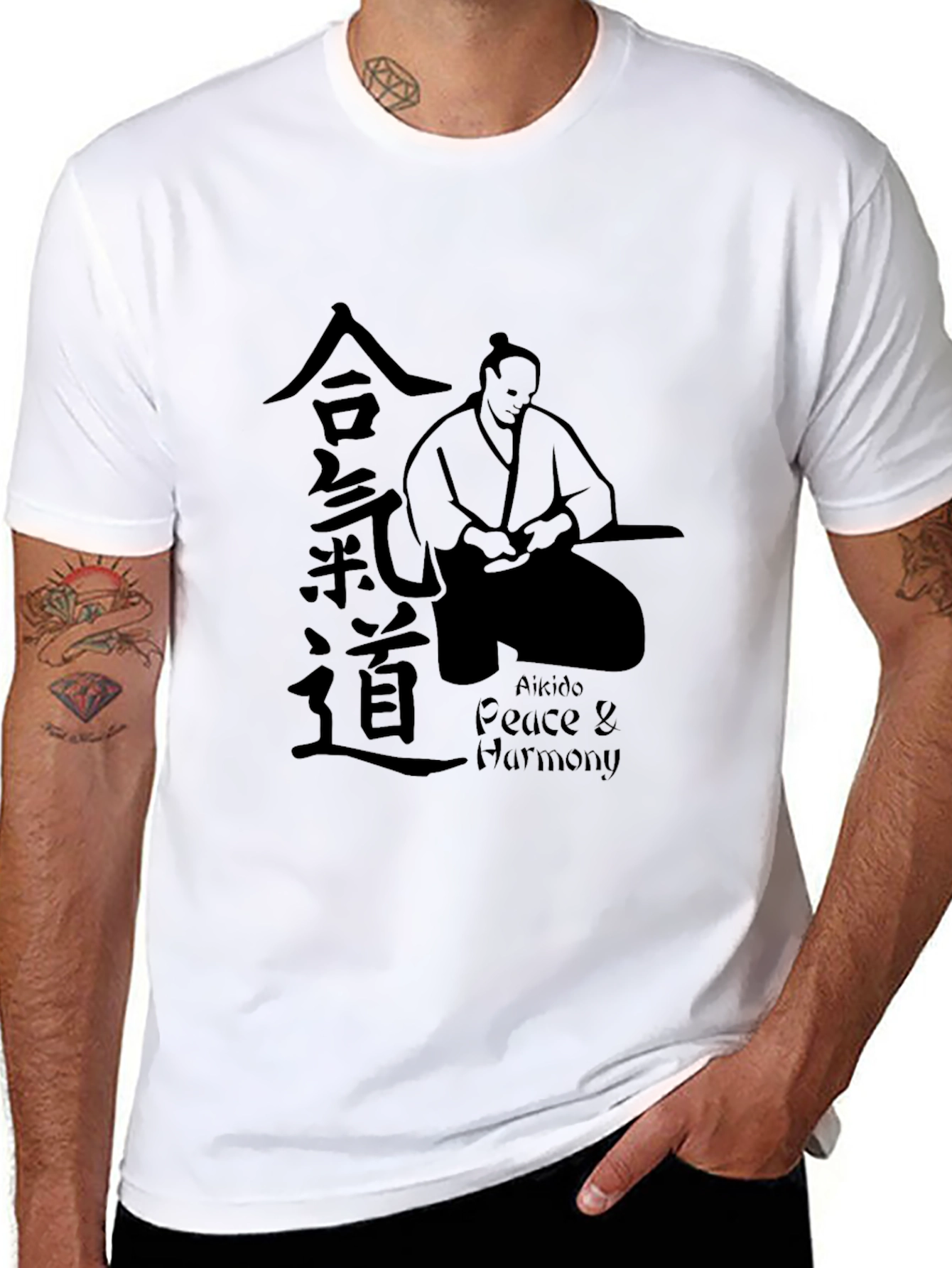 Aikido Peace & Harmony Black T-Shirt