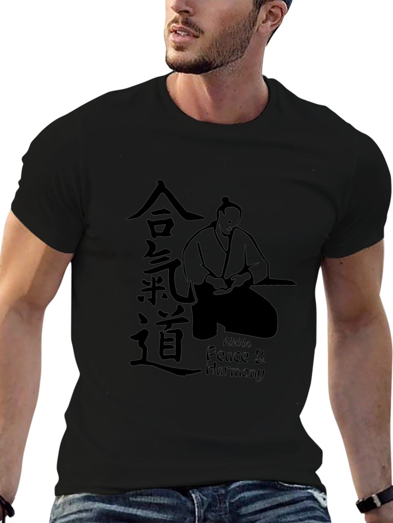 Aikido Peace & Harmony Black T-Shirt