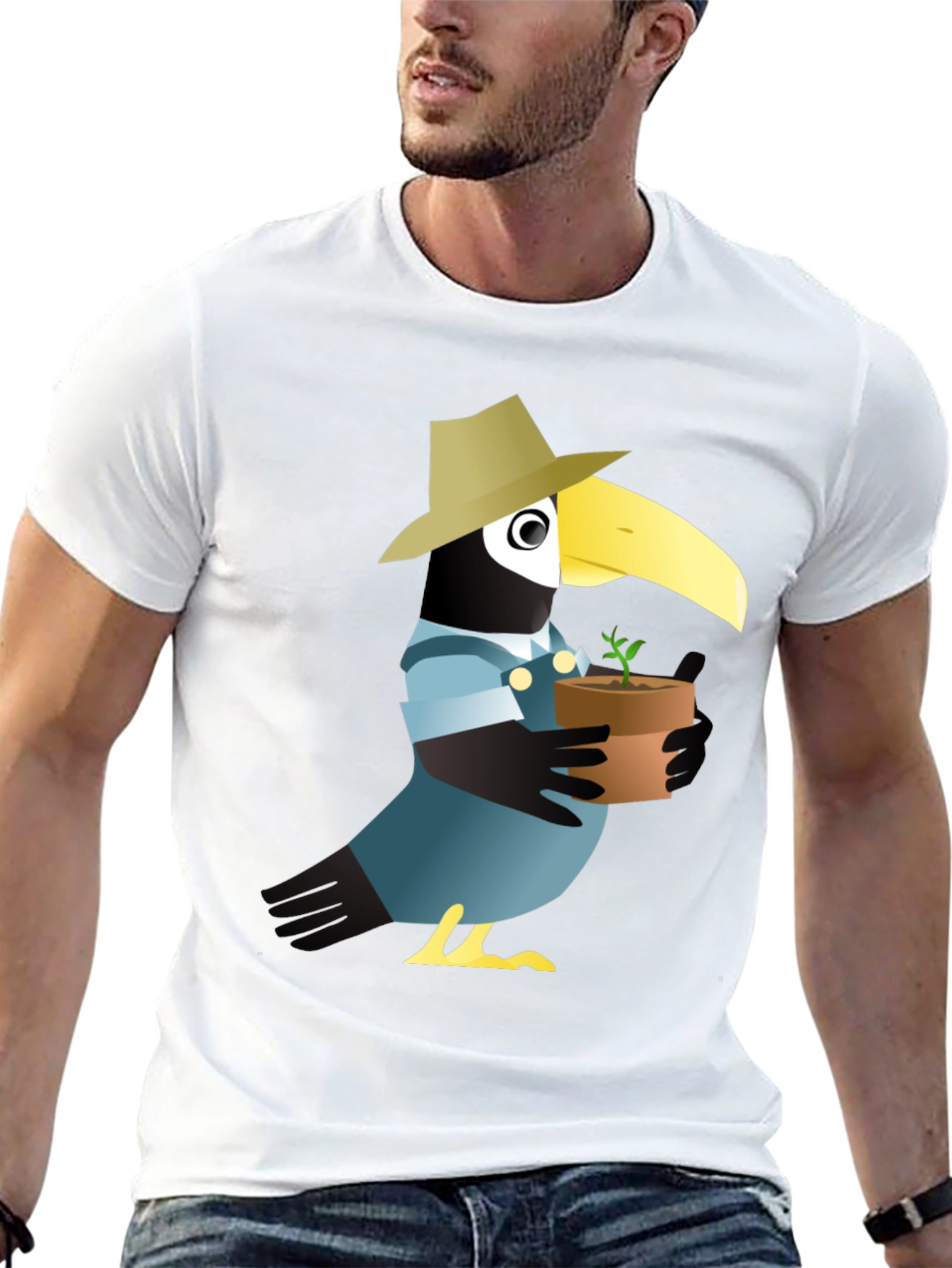 Crow Gardener Graphic Tee - Black Cotton Blend