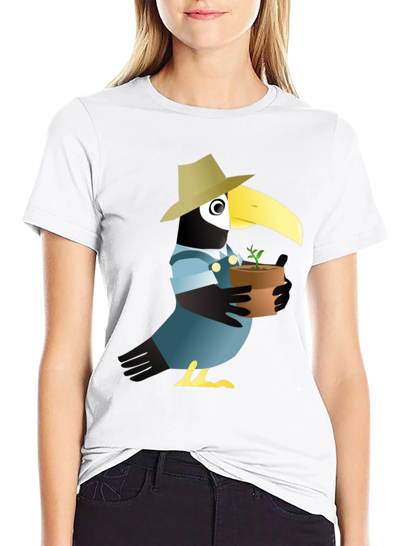 Crow Gardener Graphic Tee - Black Cotton Blend