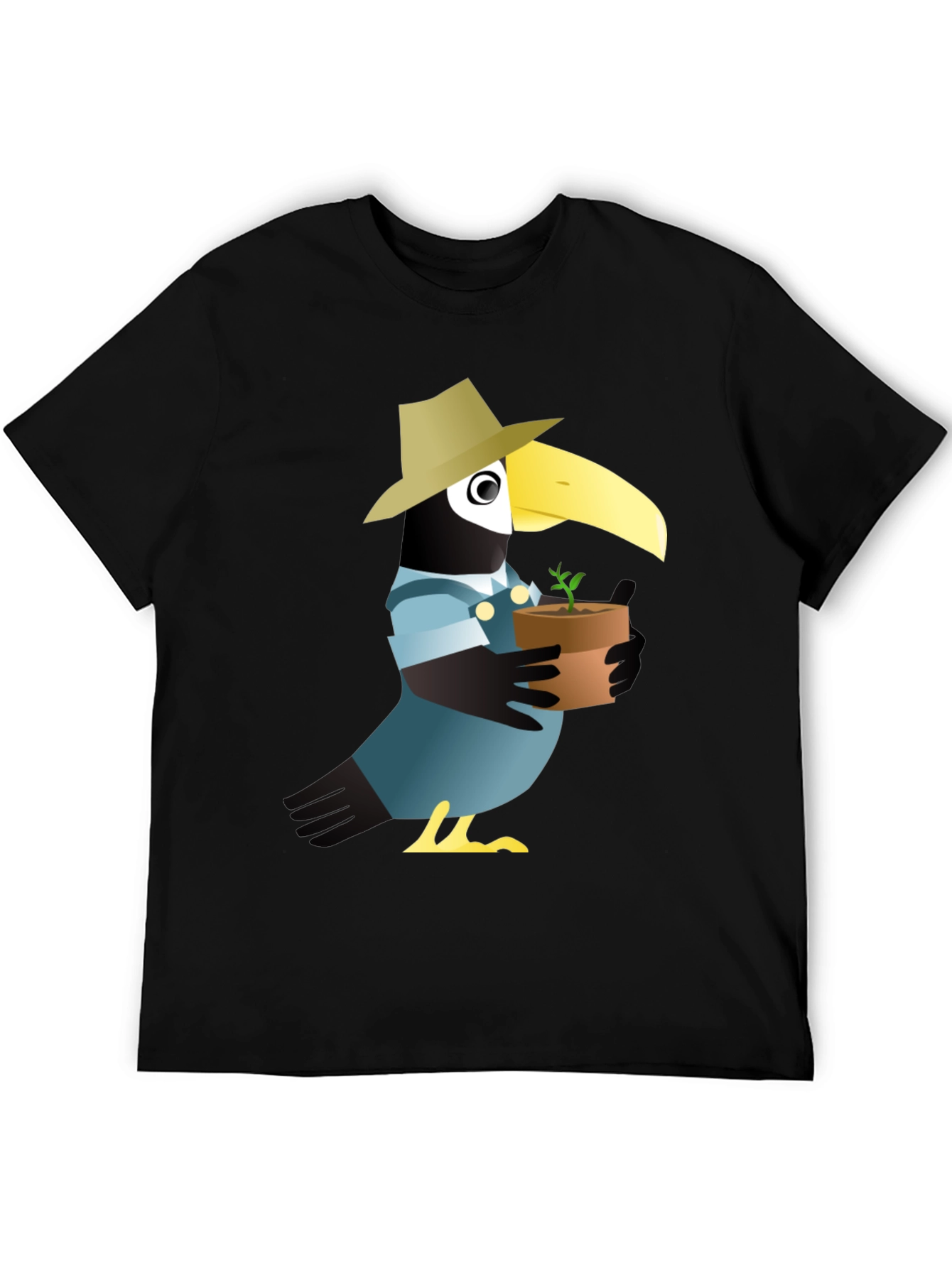 Crow Gardener Graphic Tee - Black Cotton Blend