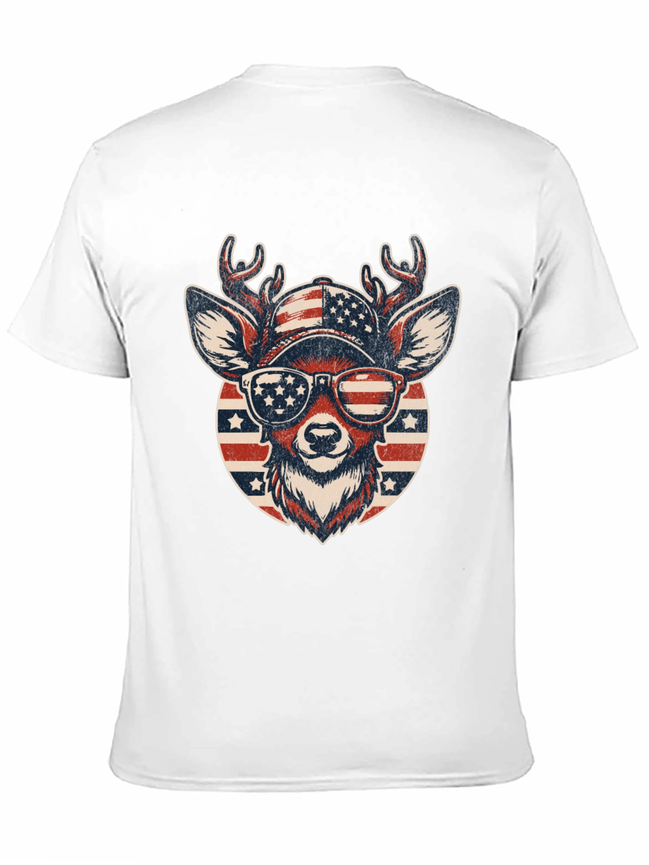 Patriotic Deer Graphic Tee - USA Pride