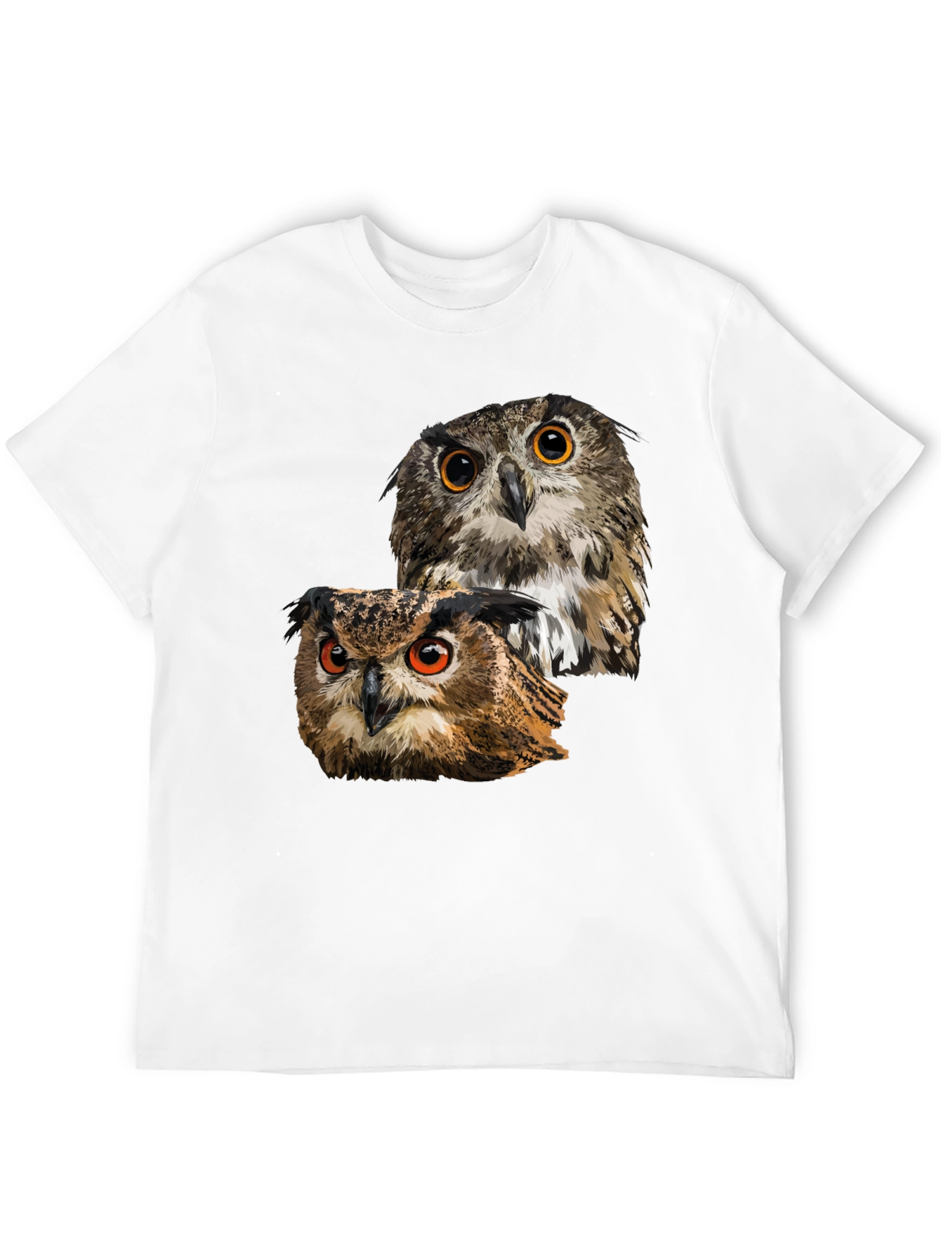 Owl Graphic T-Shirt - Mens Black Crew Neck Tee