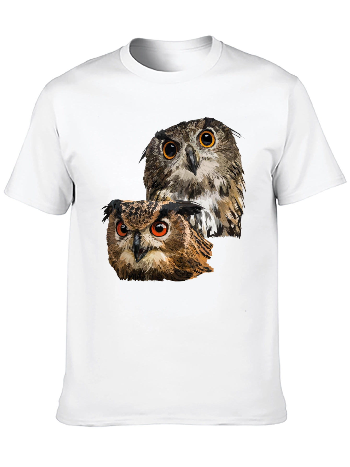 Owl Graphic T-Shirt - Mens Black Crew Neck Tee