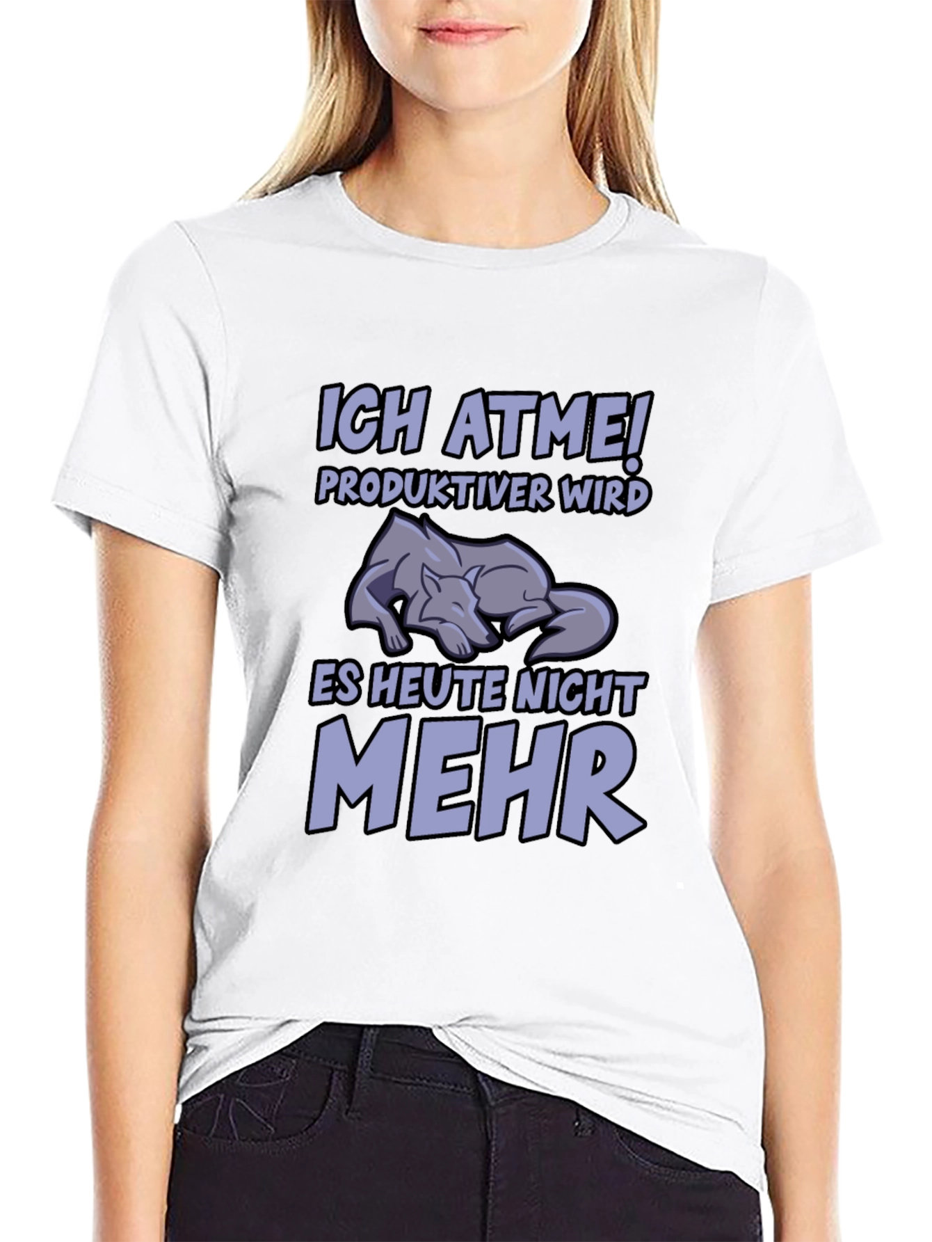 Funny German Wolf T-Shirt - Ich Atme!
