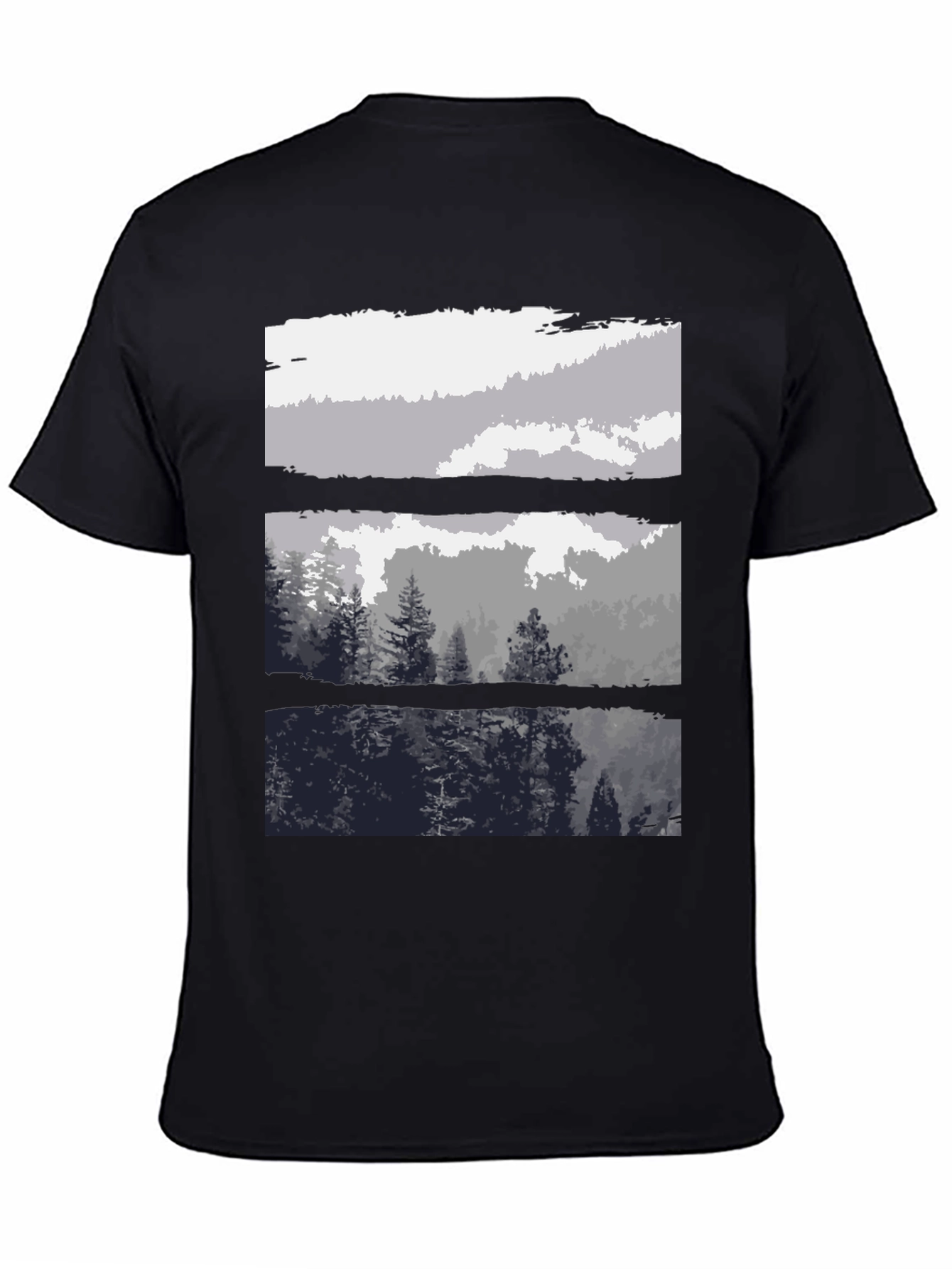 Nature Scene T-Shirt - Black Graphic Tee