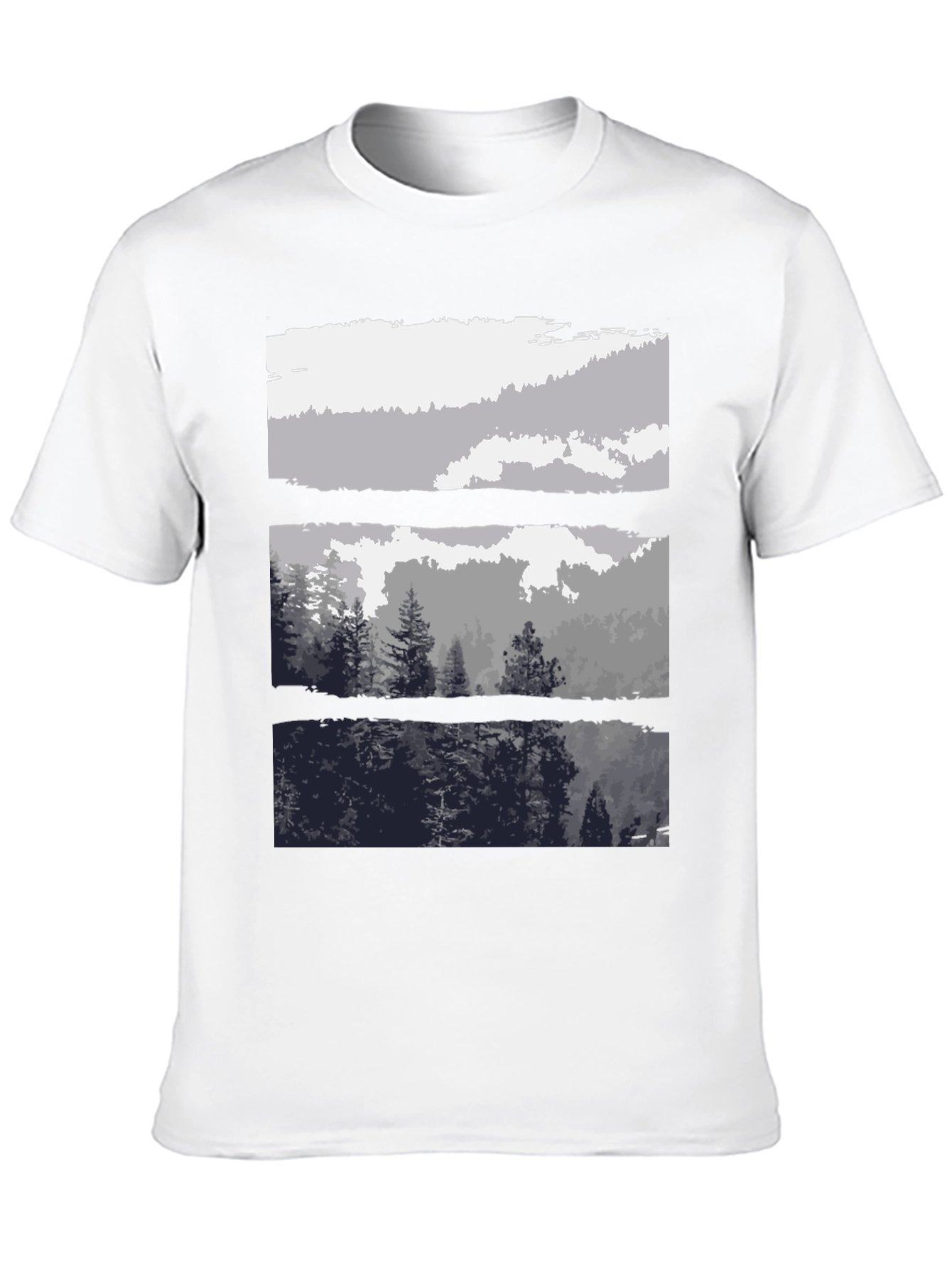 Nature Scene T-Shirt - Black Graphic Tee