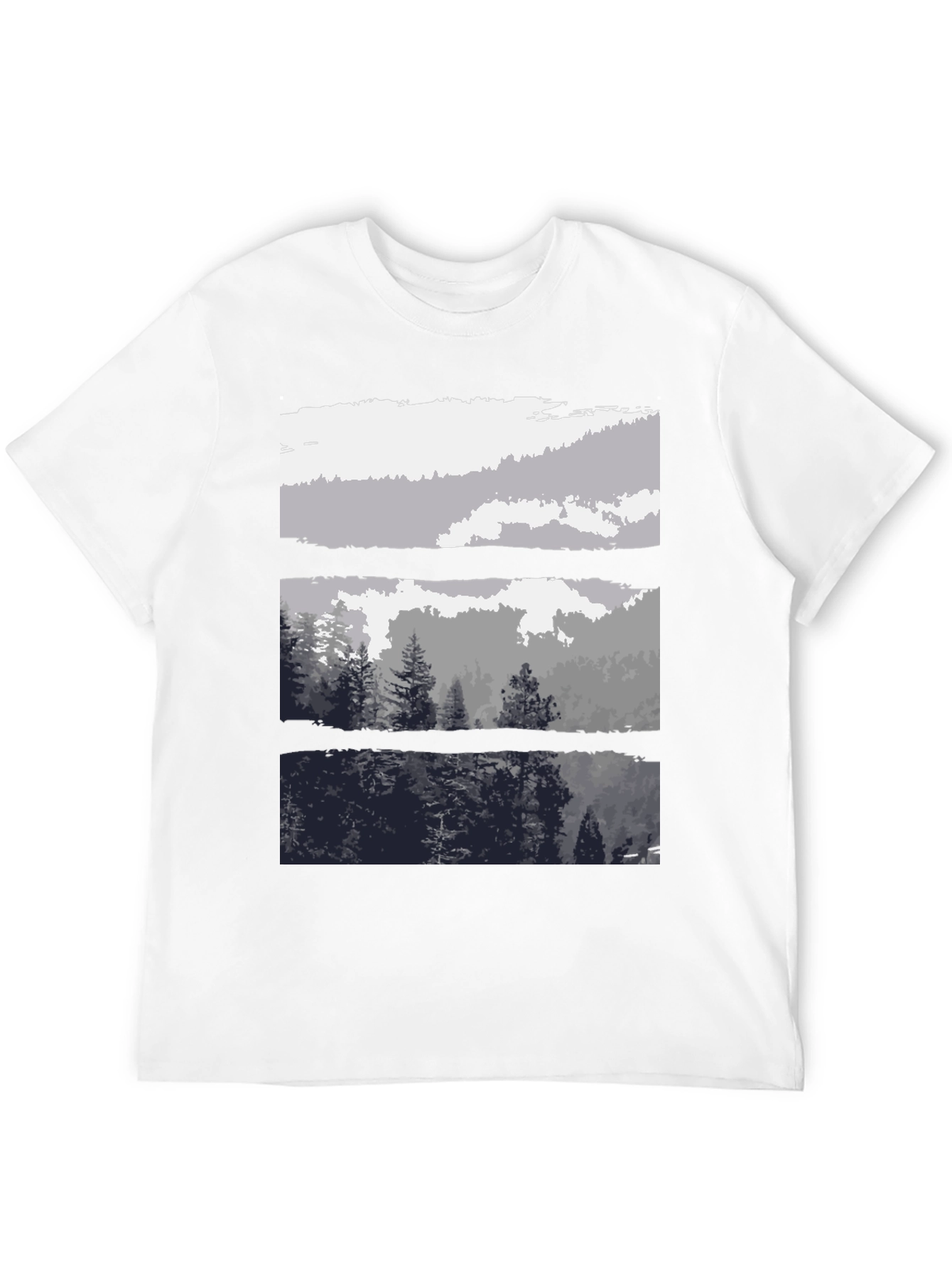 Nature Scene T-Shirt - Black Graphic Tee