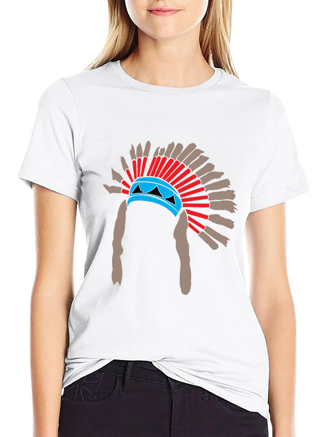 Native American Headdress Graphic T-Shirt