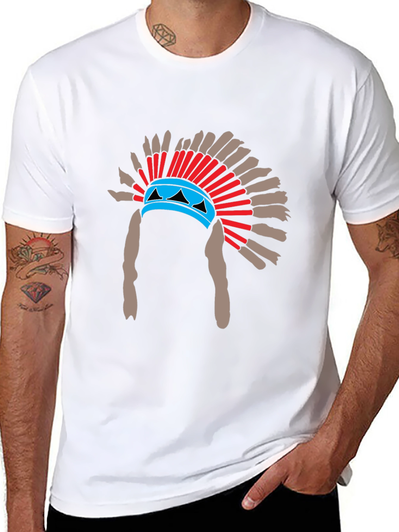 Native American Headdress Graphic T-Shirt
