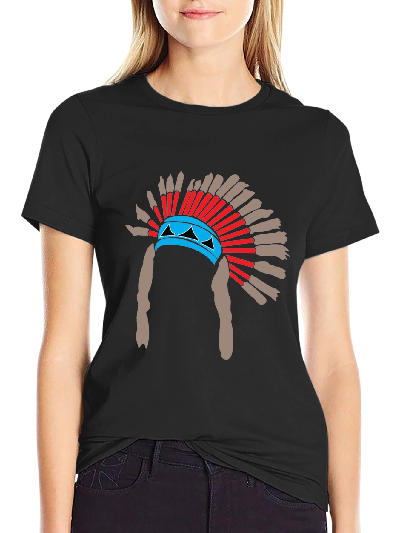 Native American Headdress Graphic T-Shirt