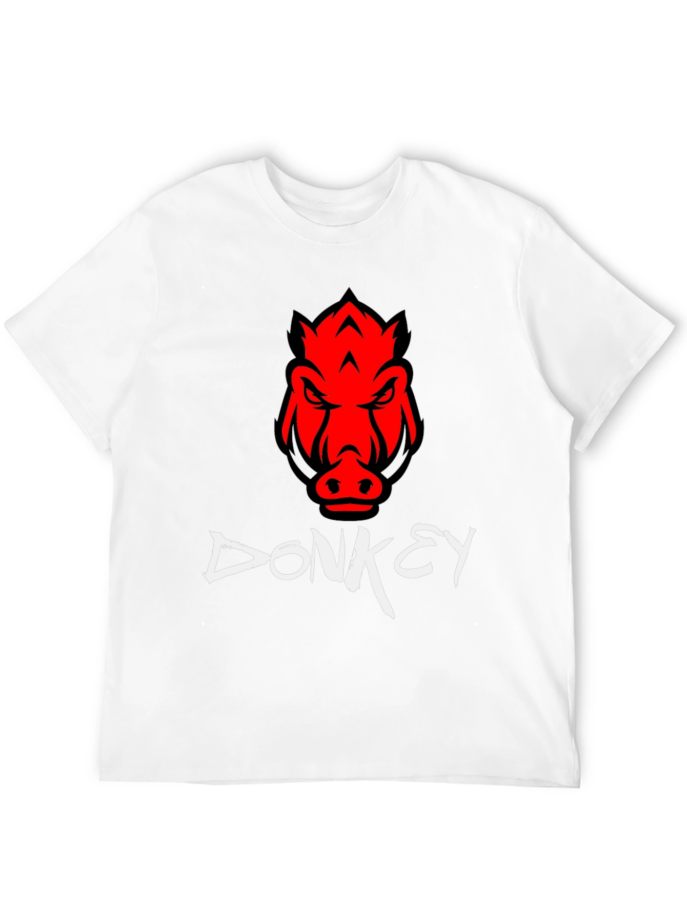 Mens Black Donkey T-Shirt with Red Boar Design