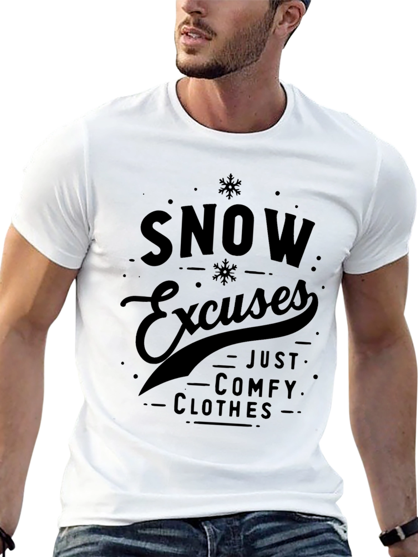 Snow Excuses Comfy Clothes Graphic Tee
