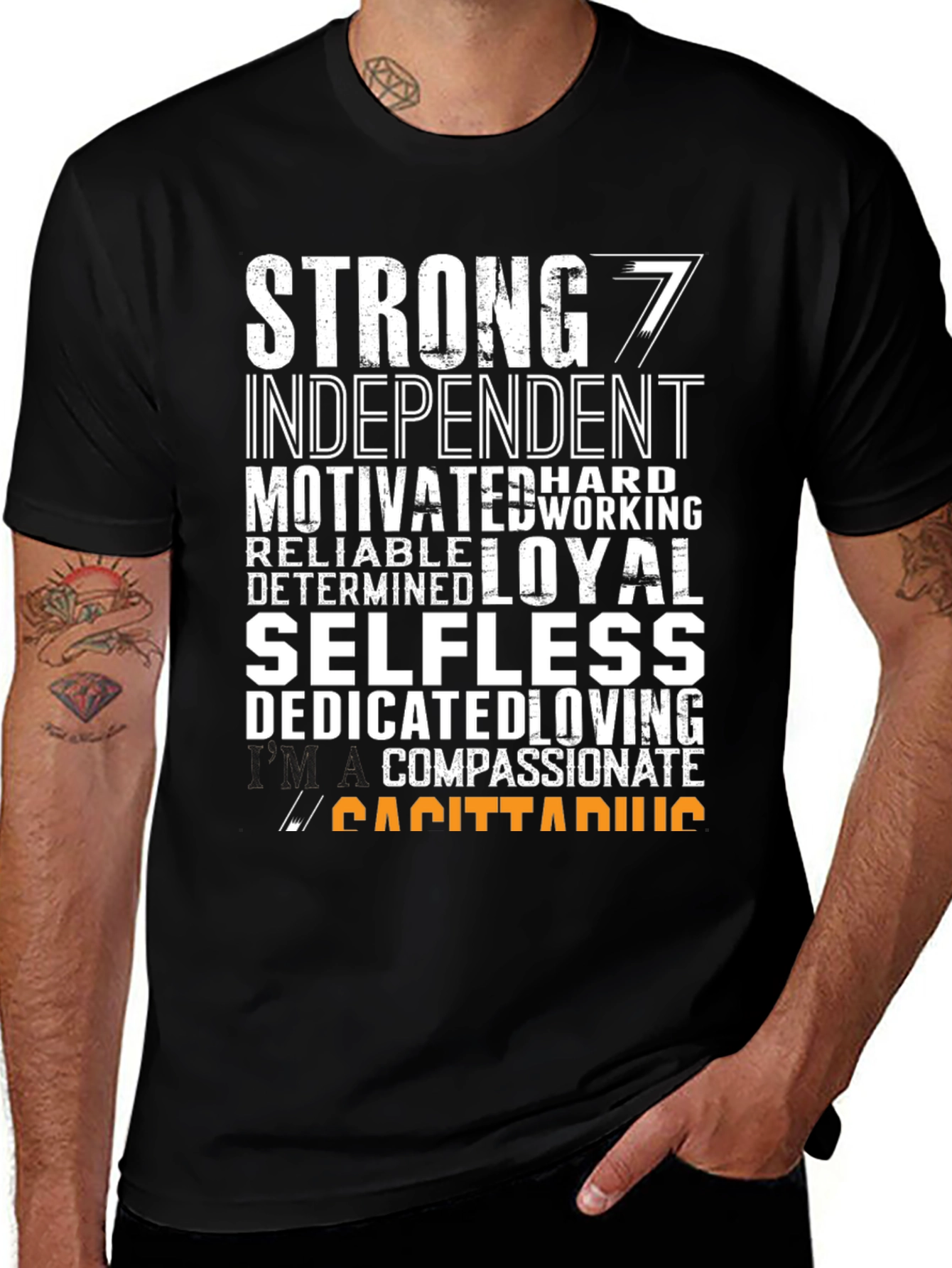 Sagittarius Zodiac T-Shirt - Strong Independent Motivated