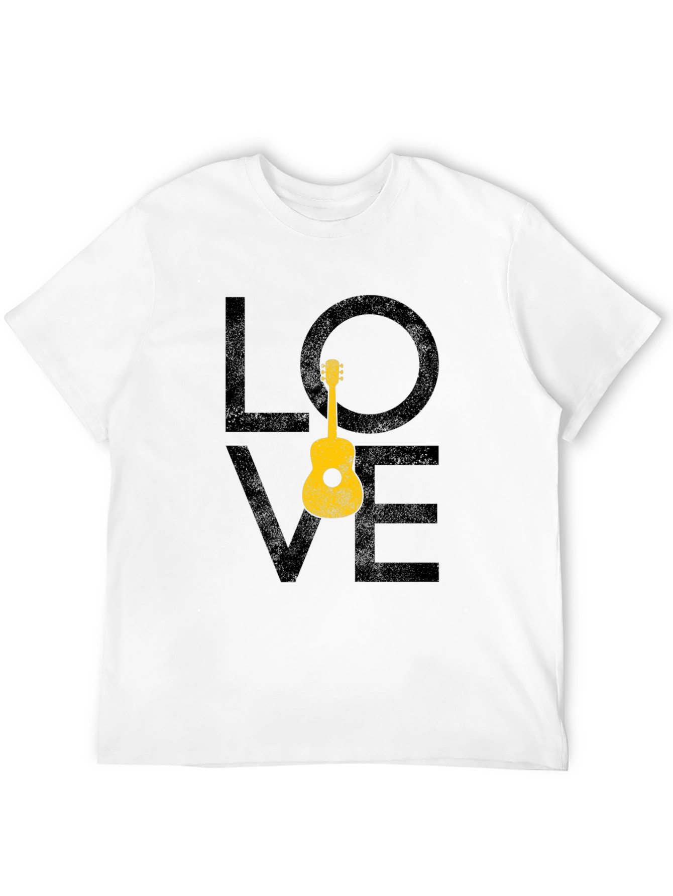 Love Guitar Graphic T-Shirt - Black Casual Tee