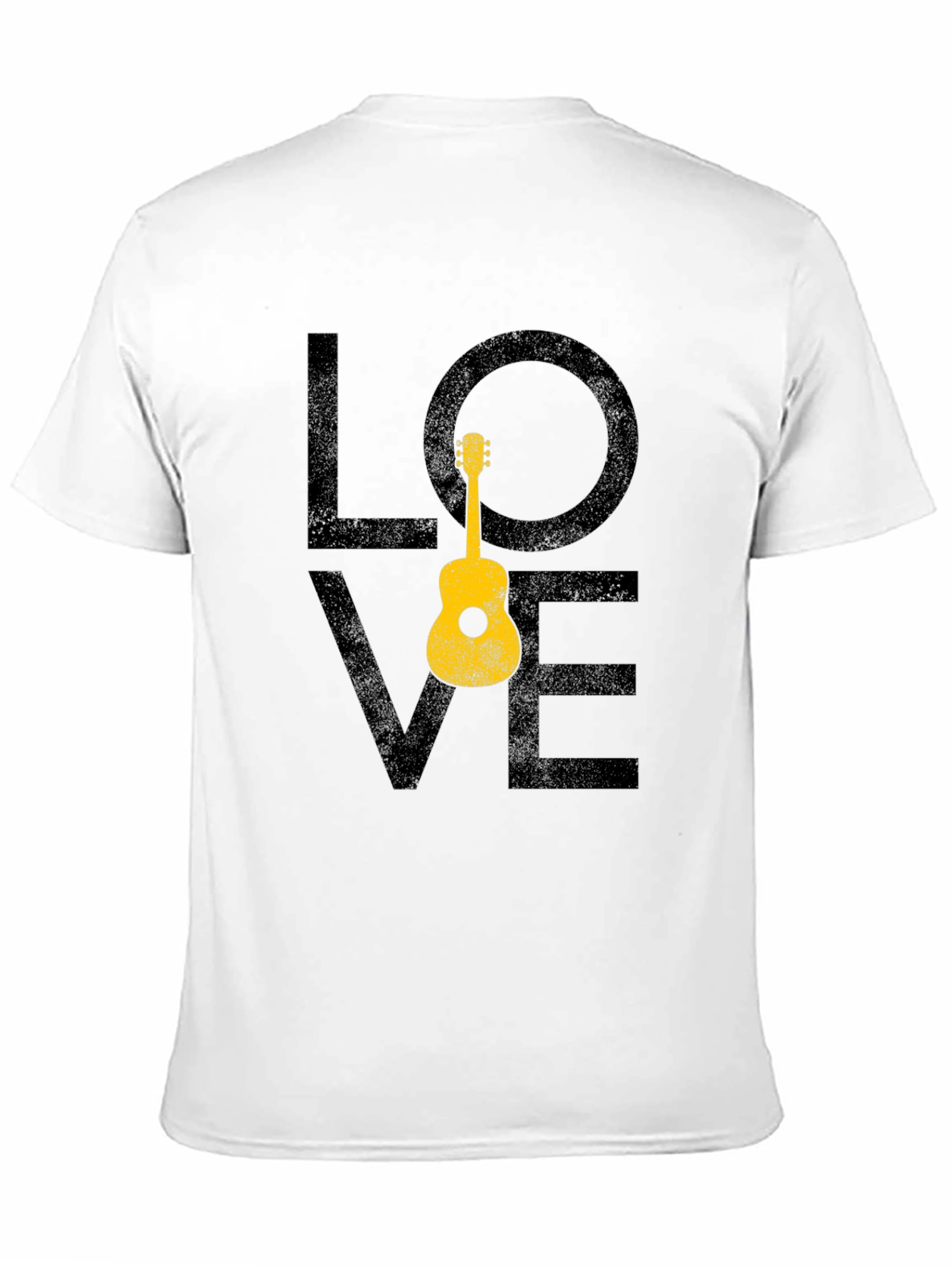 Love Guitar Graphic T-Shirt - Black Casual Tee