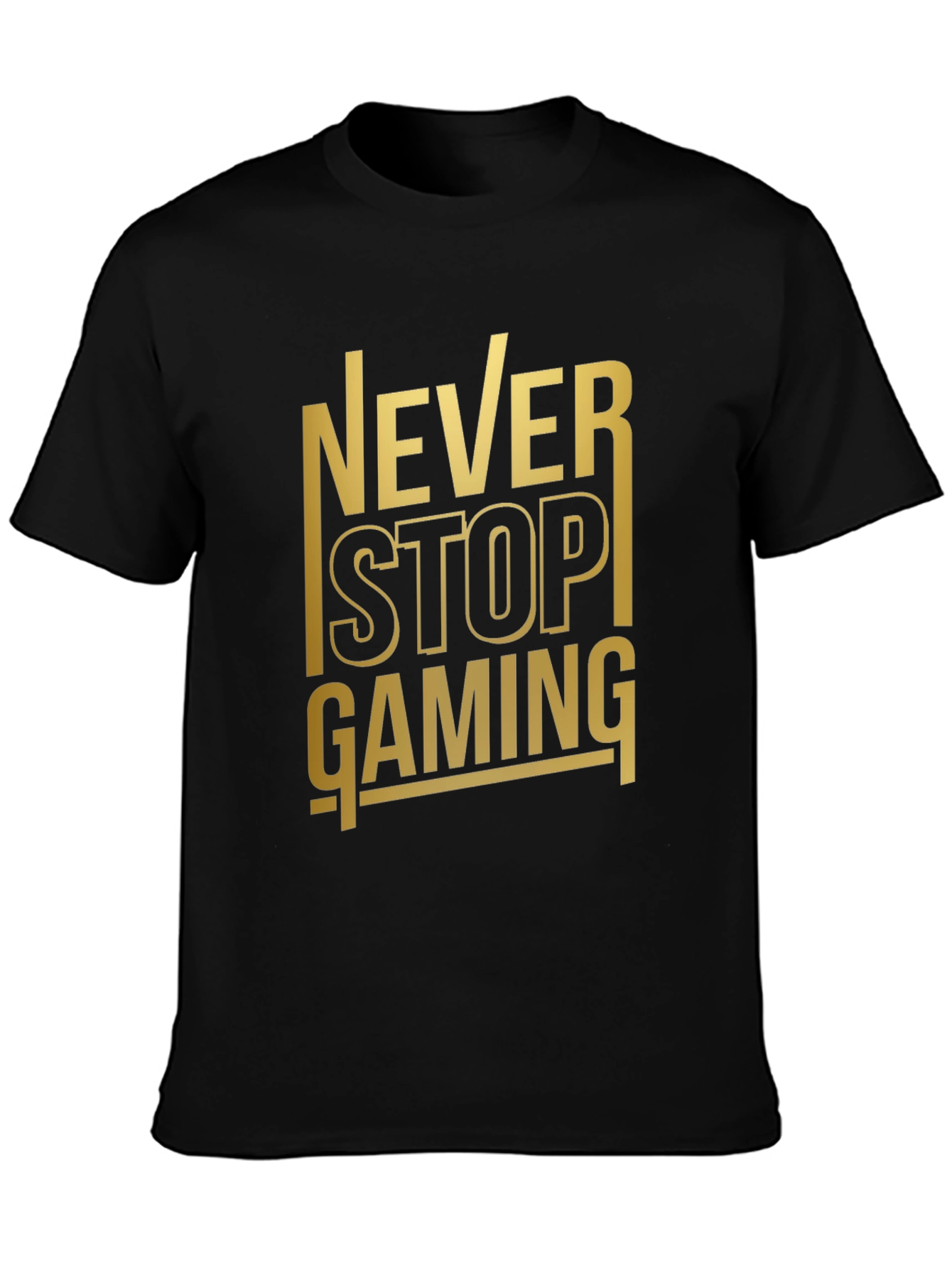 Never Stop Gaming Black T-Shirt