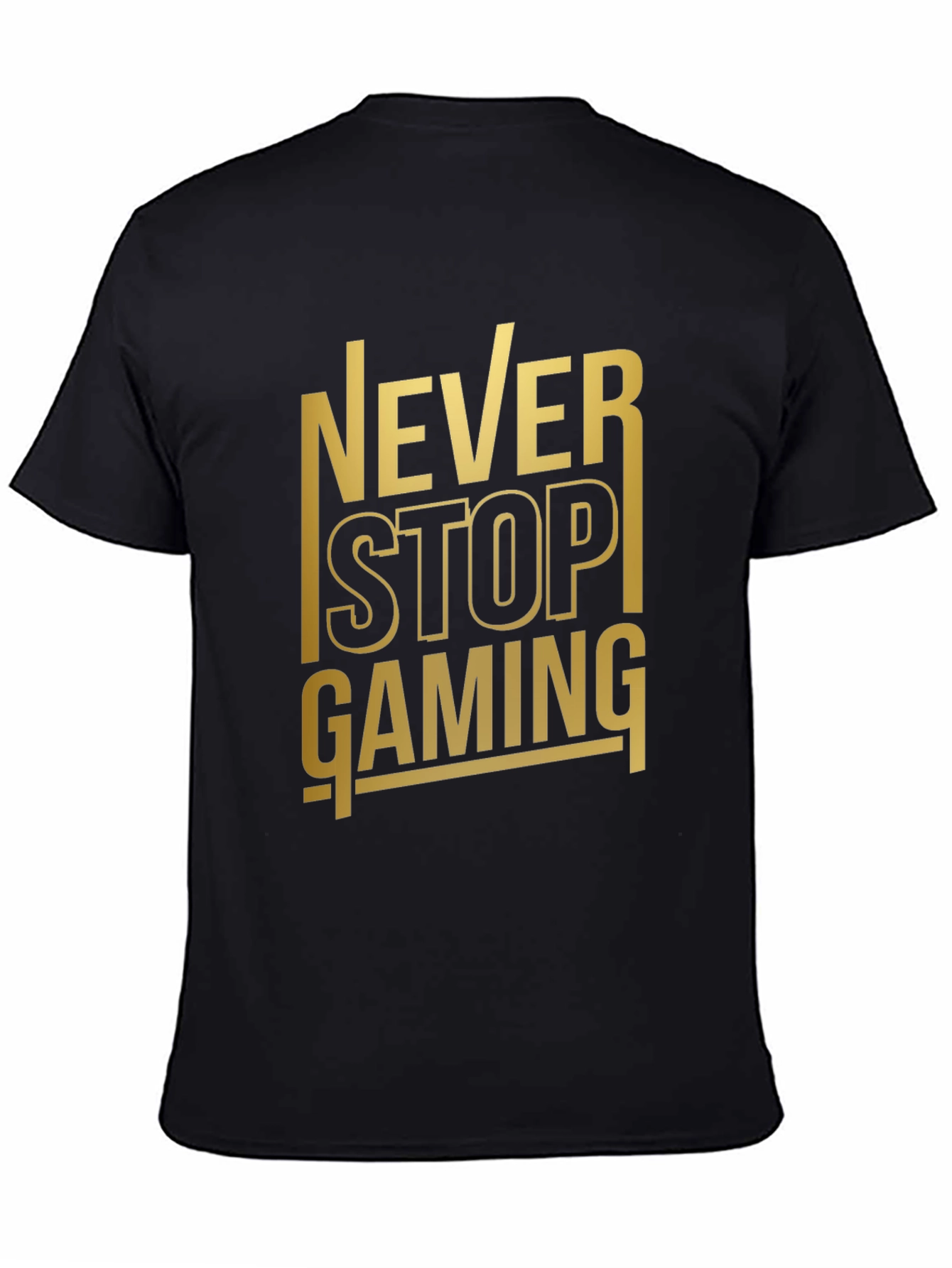 Never Stop Gaming Black T-Shirt