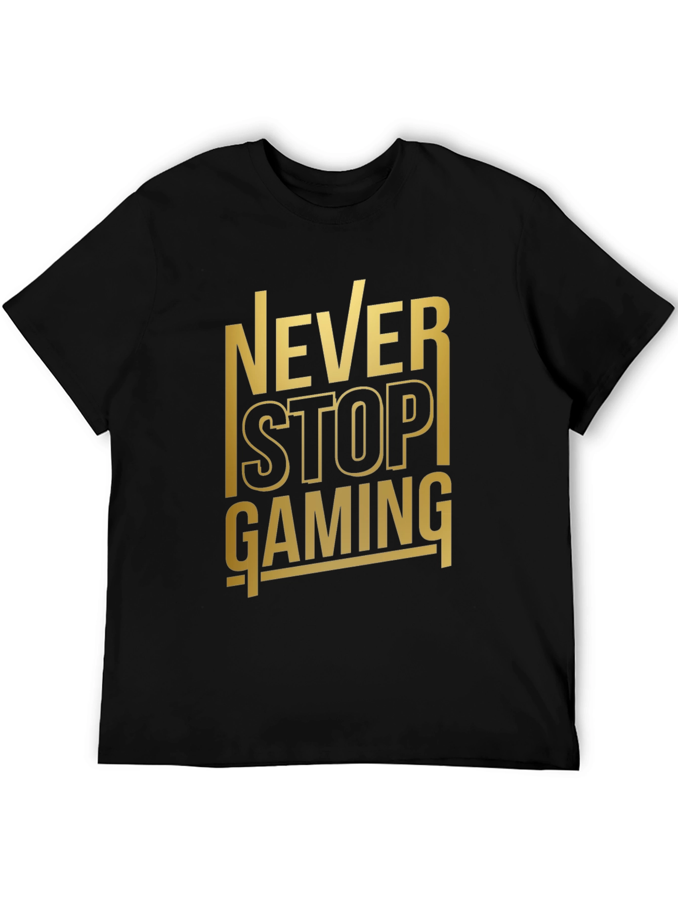 Never Stop Gaming Black T-Shirt