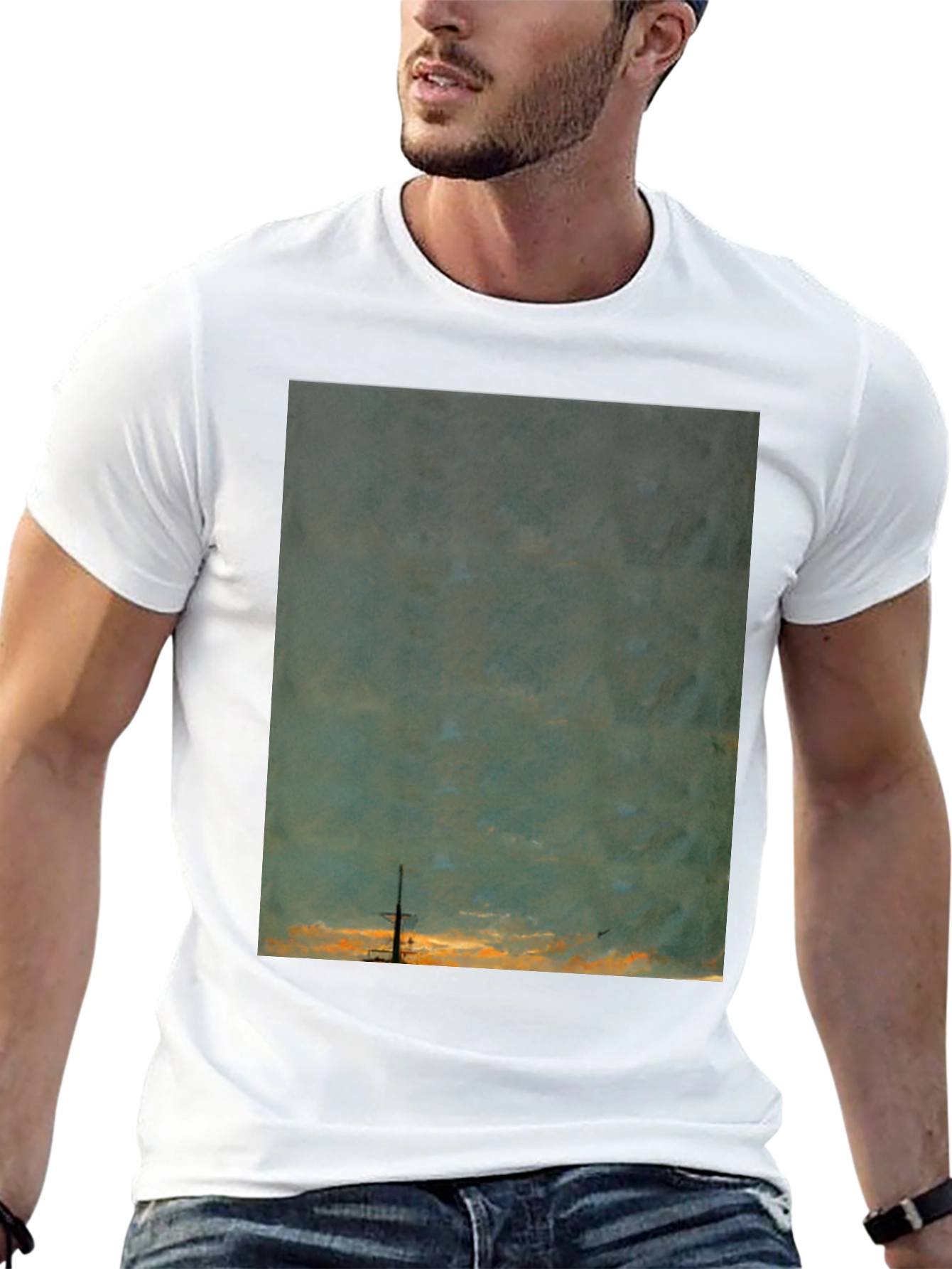 Sunset Ship Graphic Tee - Unique Artistic Design