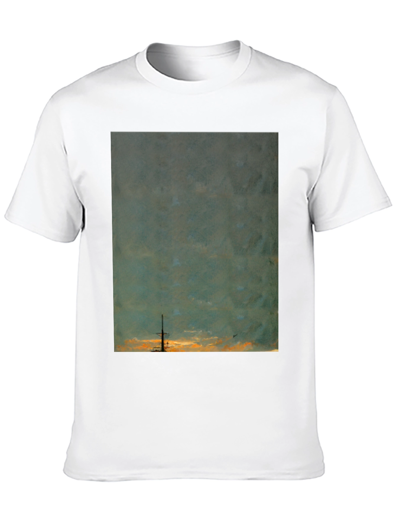 Sunset Ship Graphic Tee - Unique Artistic Design