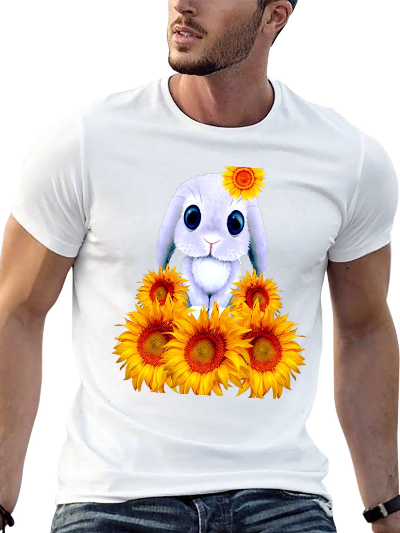 Bunny Sunflower Graphic Tee