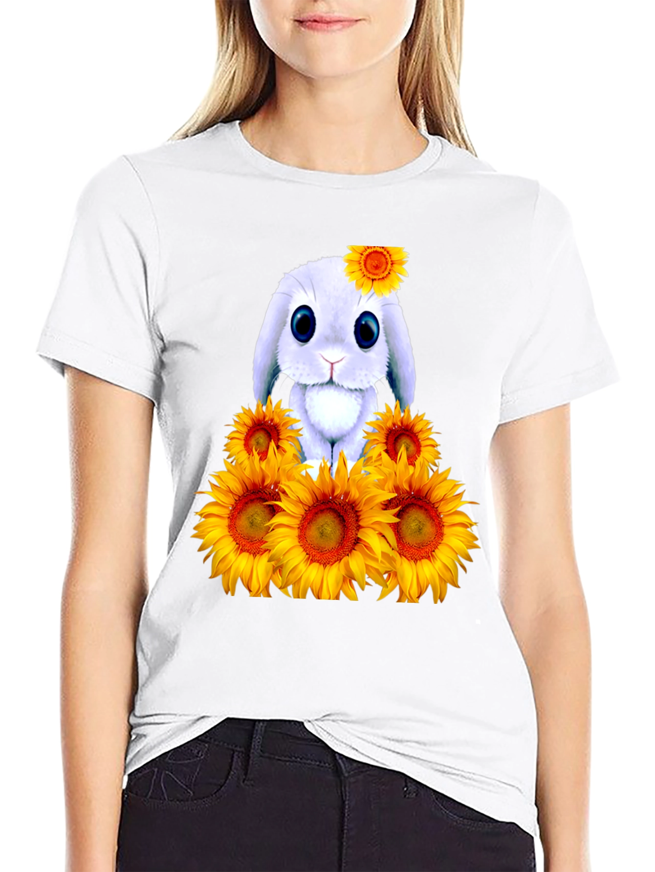 Bunny Sunflower Graphic Tee