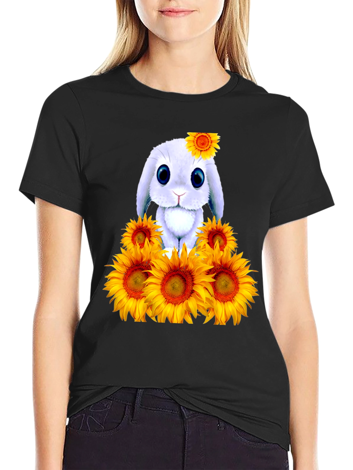 Bunny Sunflower Graphic Tee