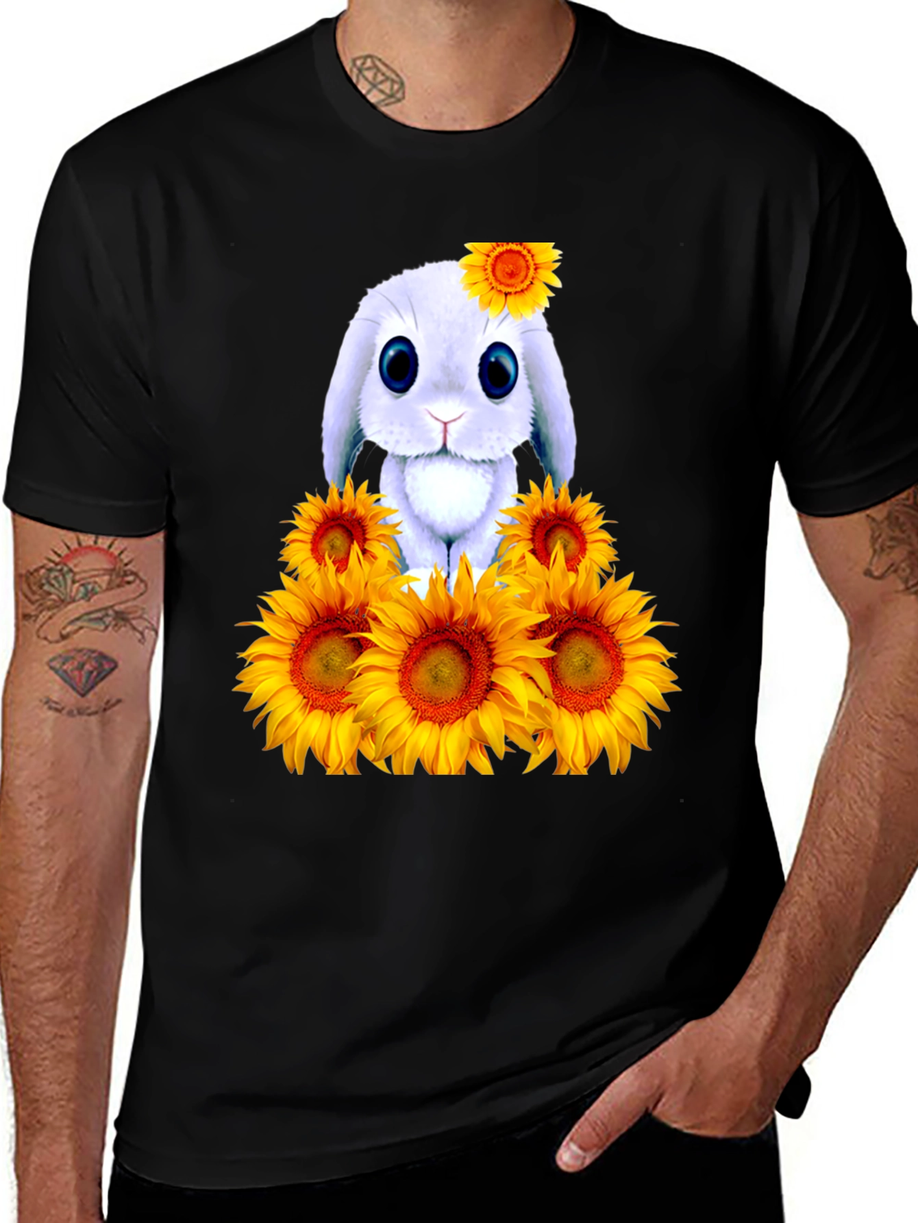 Bunny Sunflower Graphic Tee