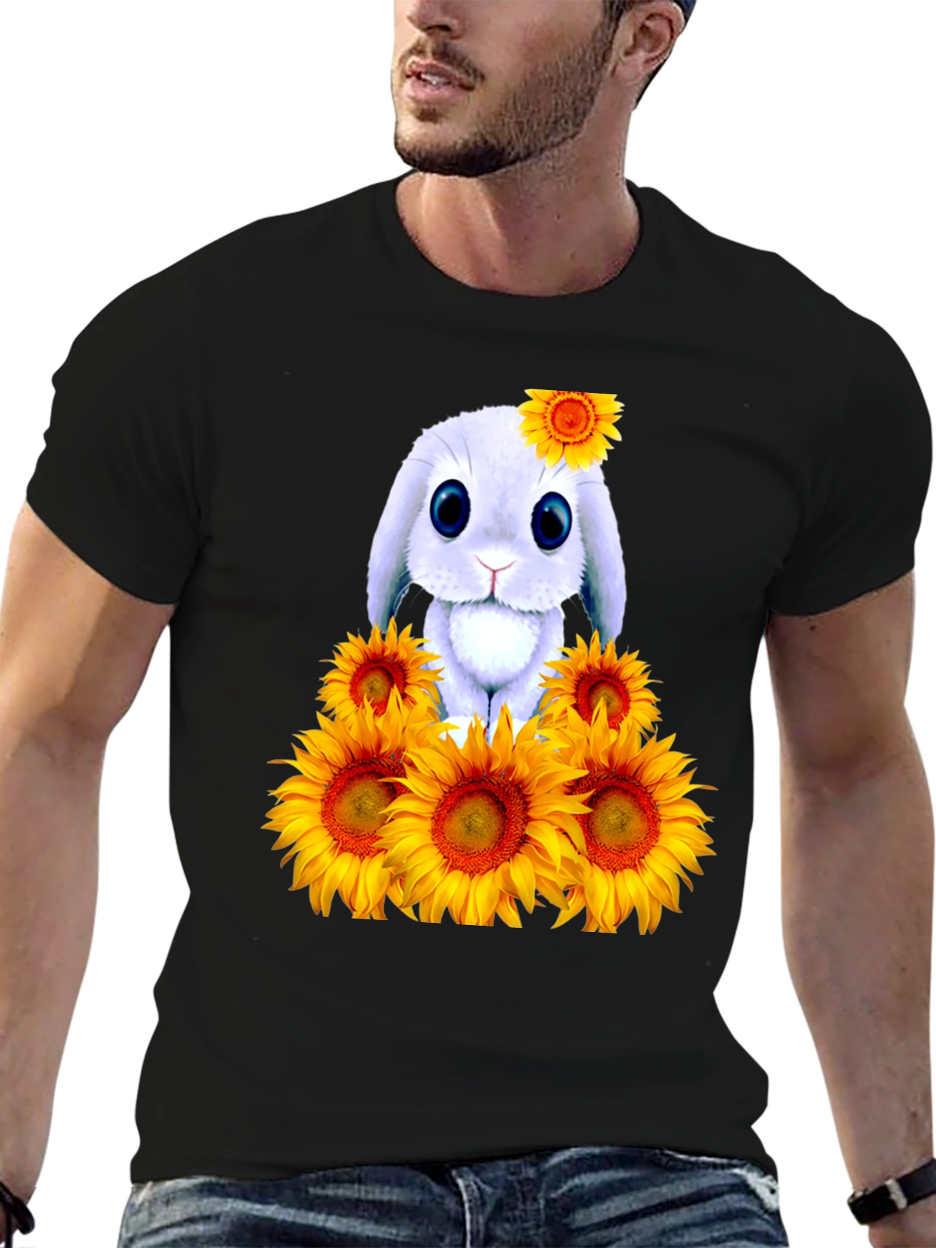 Bunny Sunflower Graphic Tee