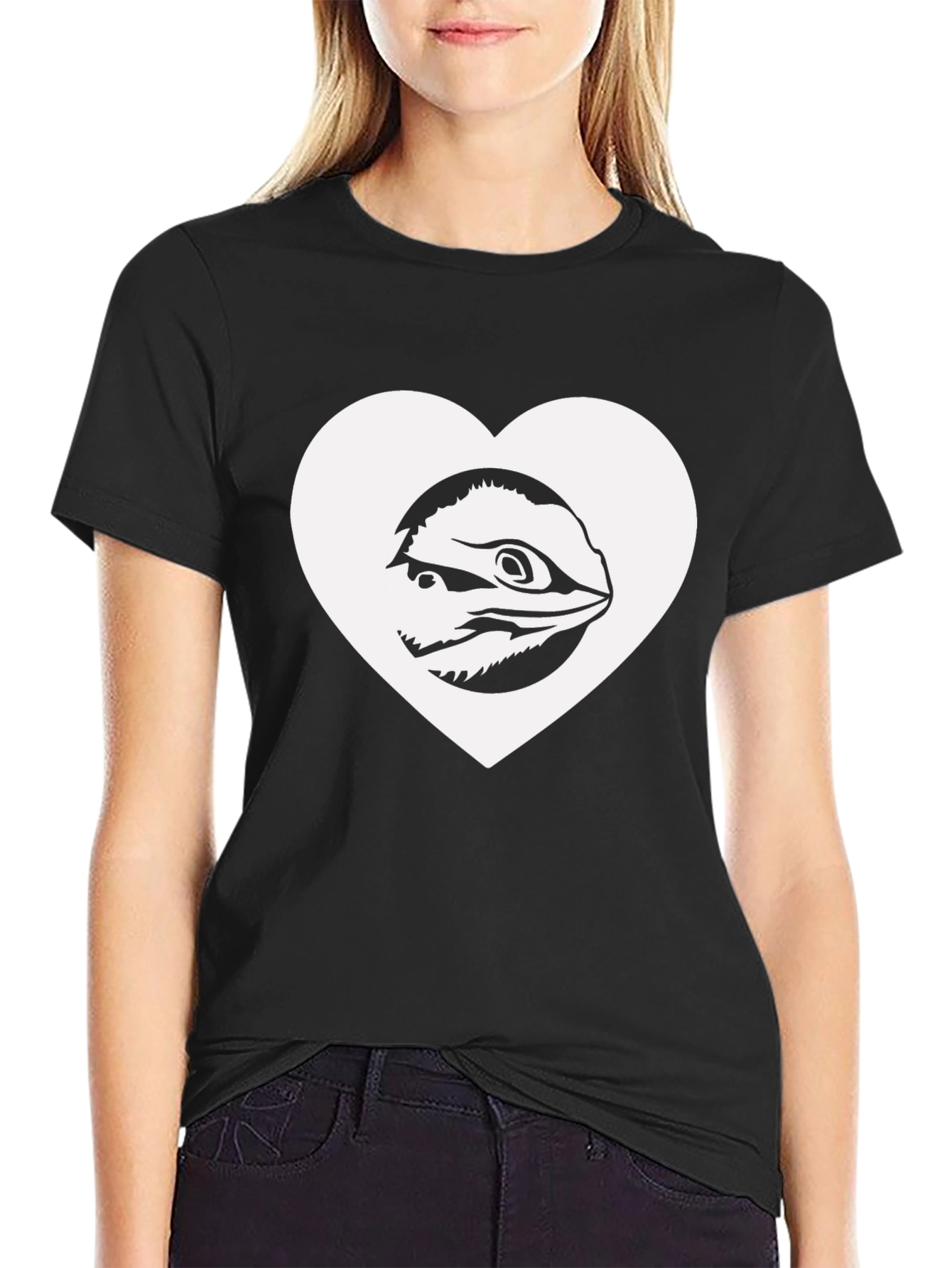 Bearded Dragon Love Tee - Black Cotton T-Shirt