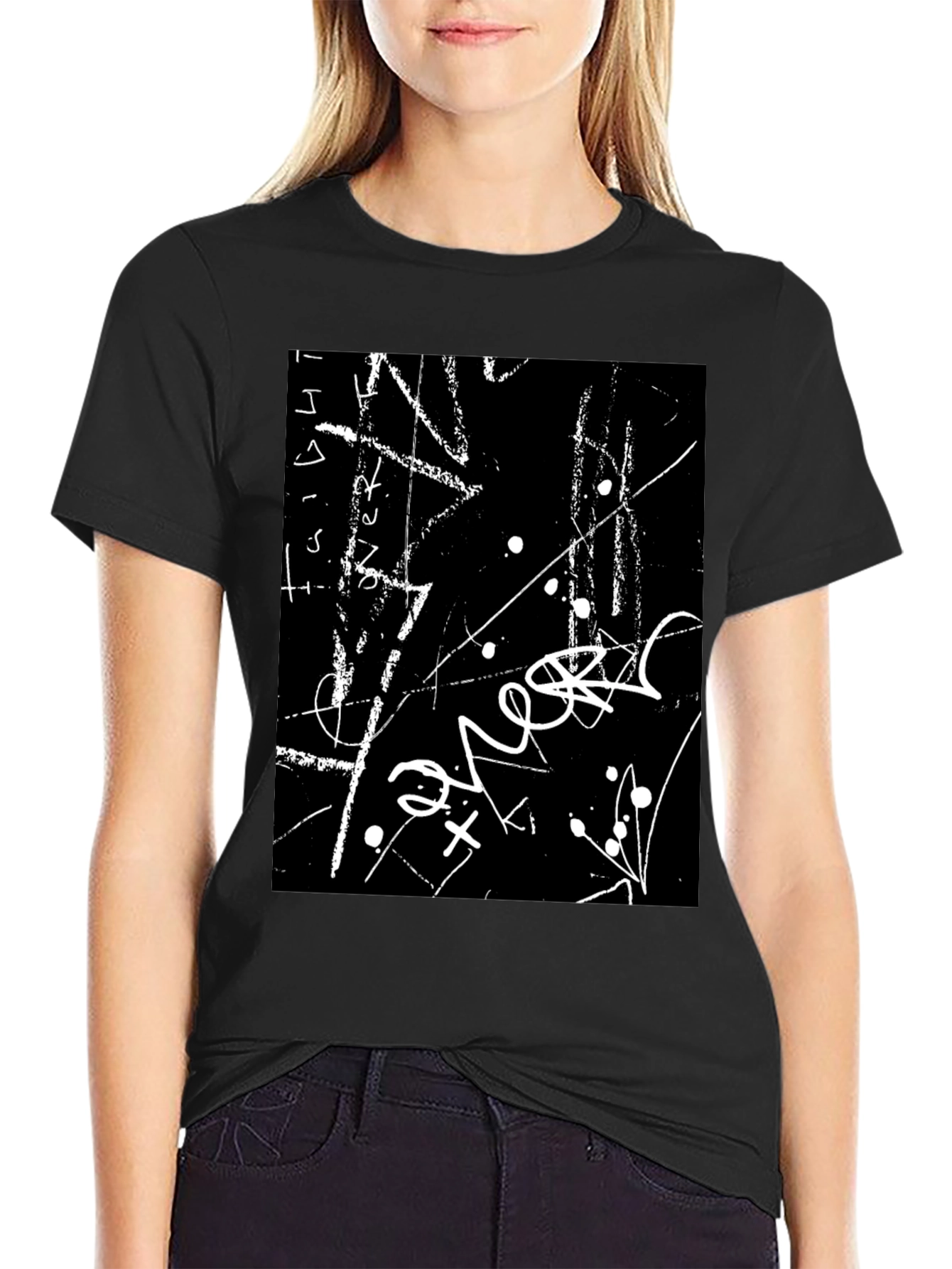 Abstract Black T-Shirt: Modern Art Tee