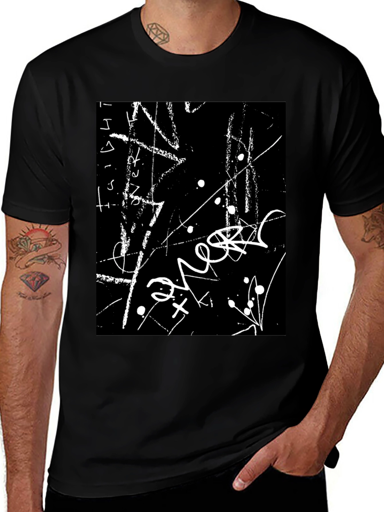 Abstract Black T-Shirt: Modern Art Tee