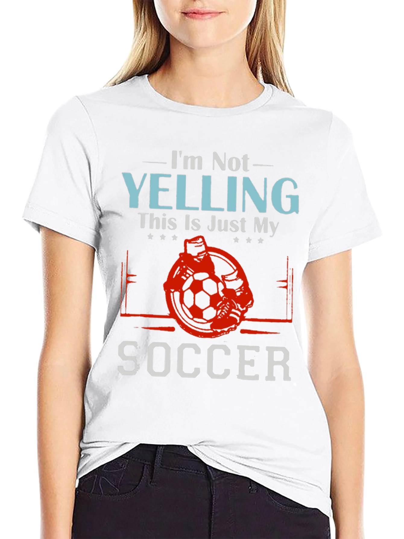 Funny Soccer T-Shirt - Im Not Yelling