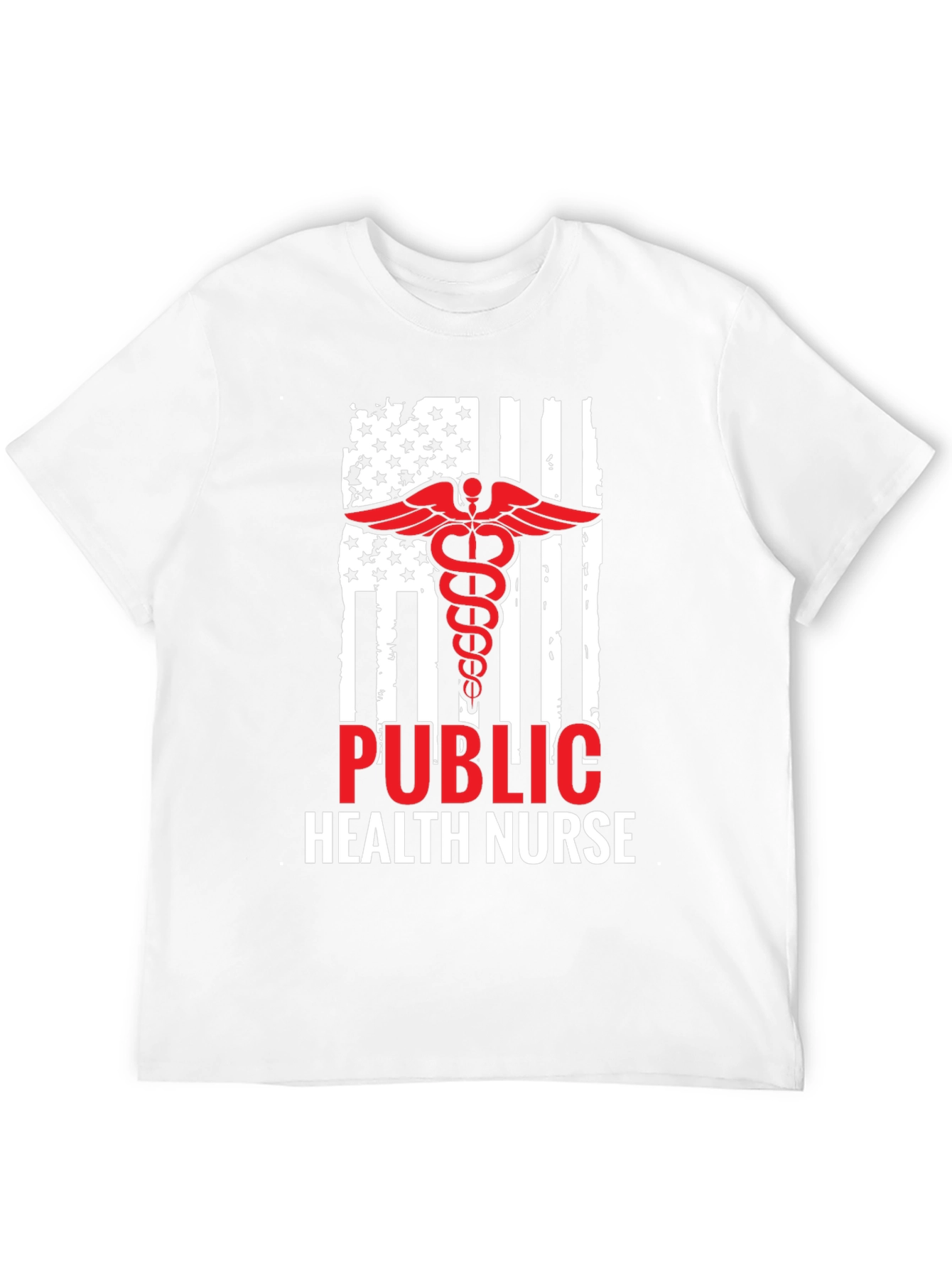 Public Health Nurse American Flag Graphic T-Shirt