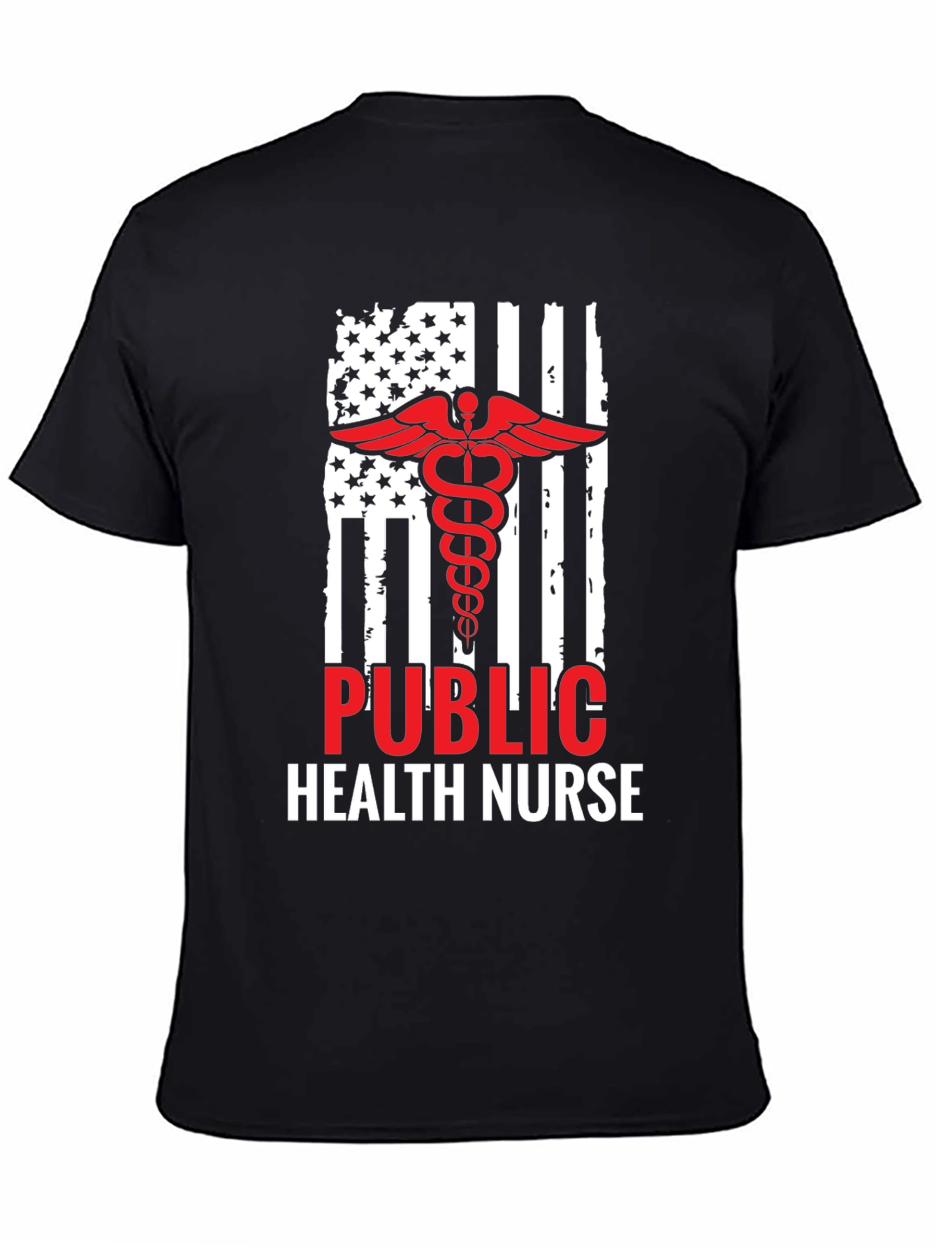 Public Health Nurse American Flag Graphic T-Shirt