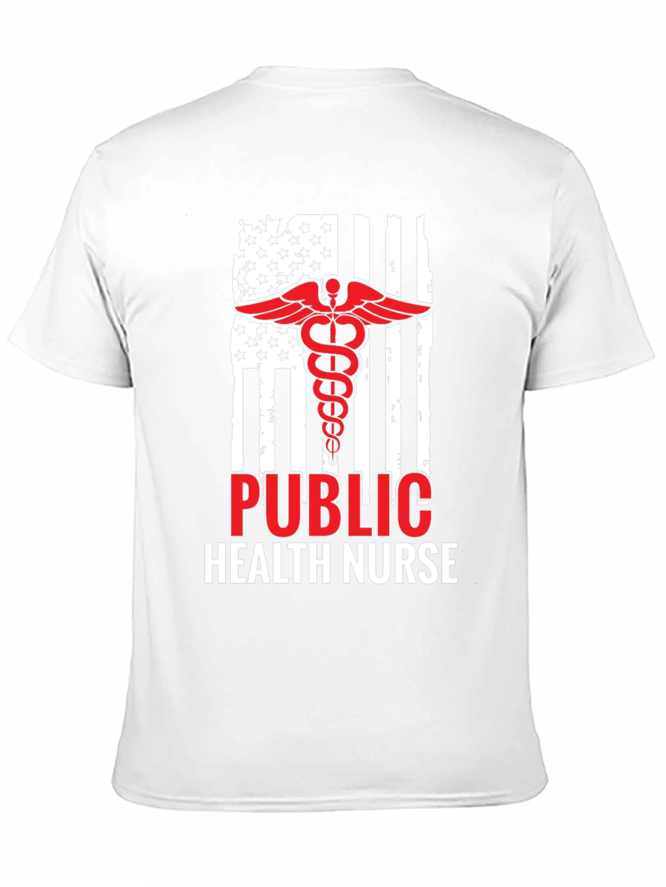 Public Health Nurse American Flag Graphic T-Shirt