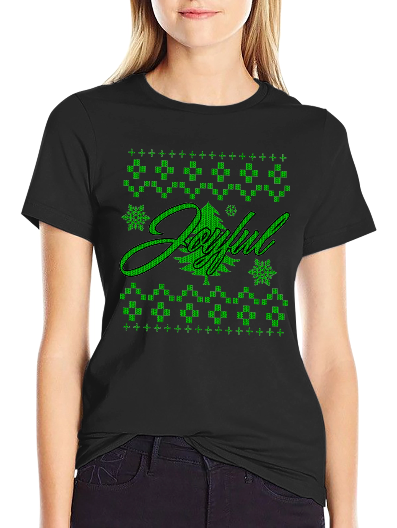 Joyful Holiday Graphic Tee - Black