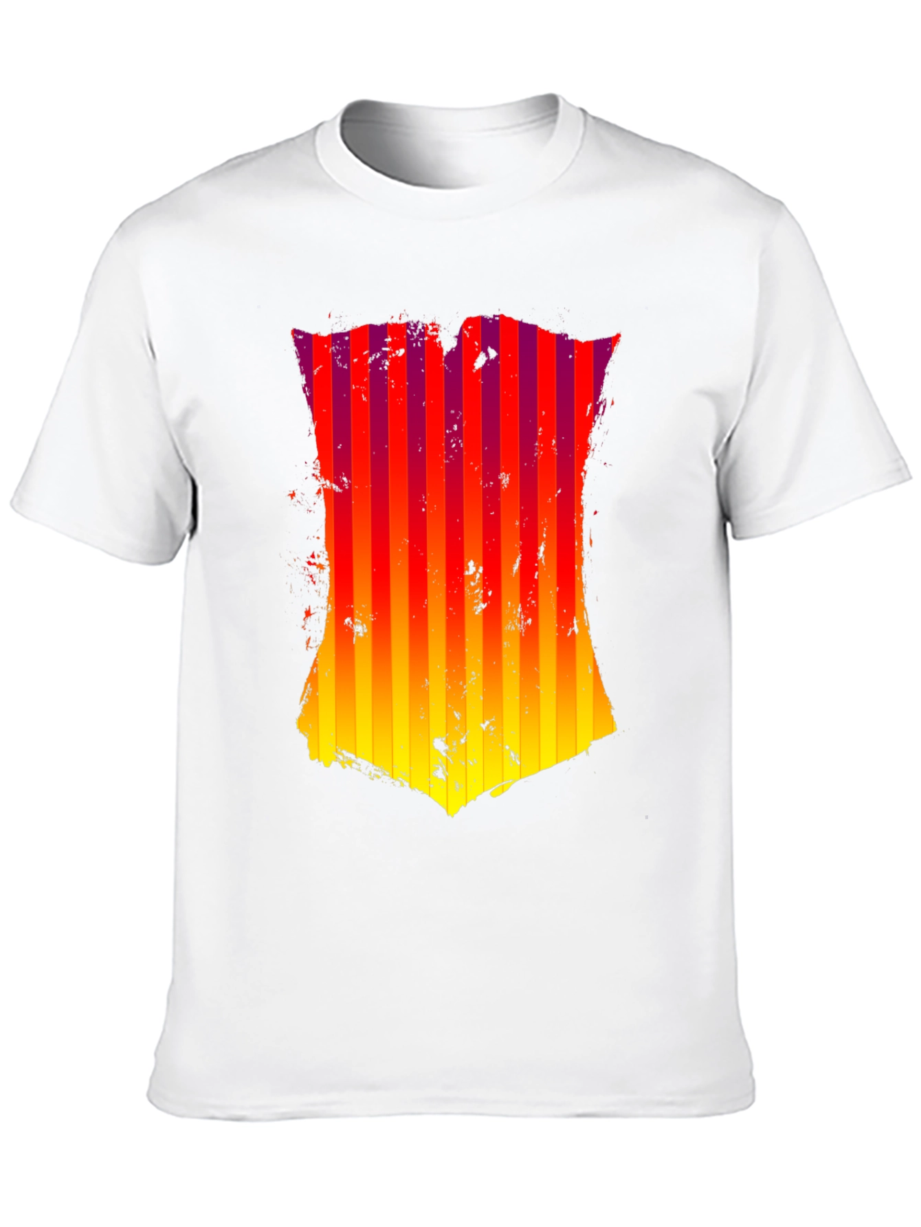 Grunge Striped Shield Graphic Tee - Black