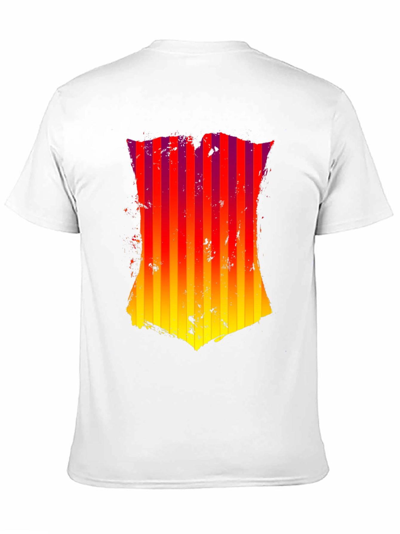 Grunge Striped Shield Graphic Tee - Black