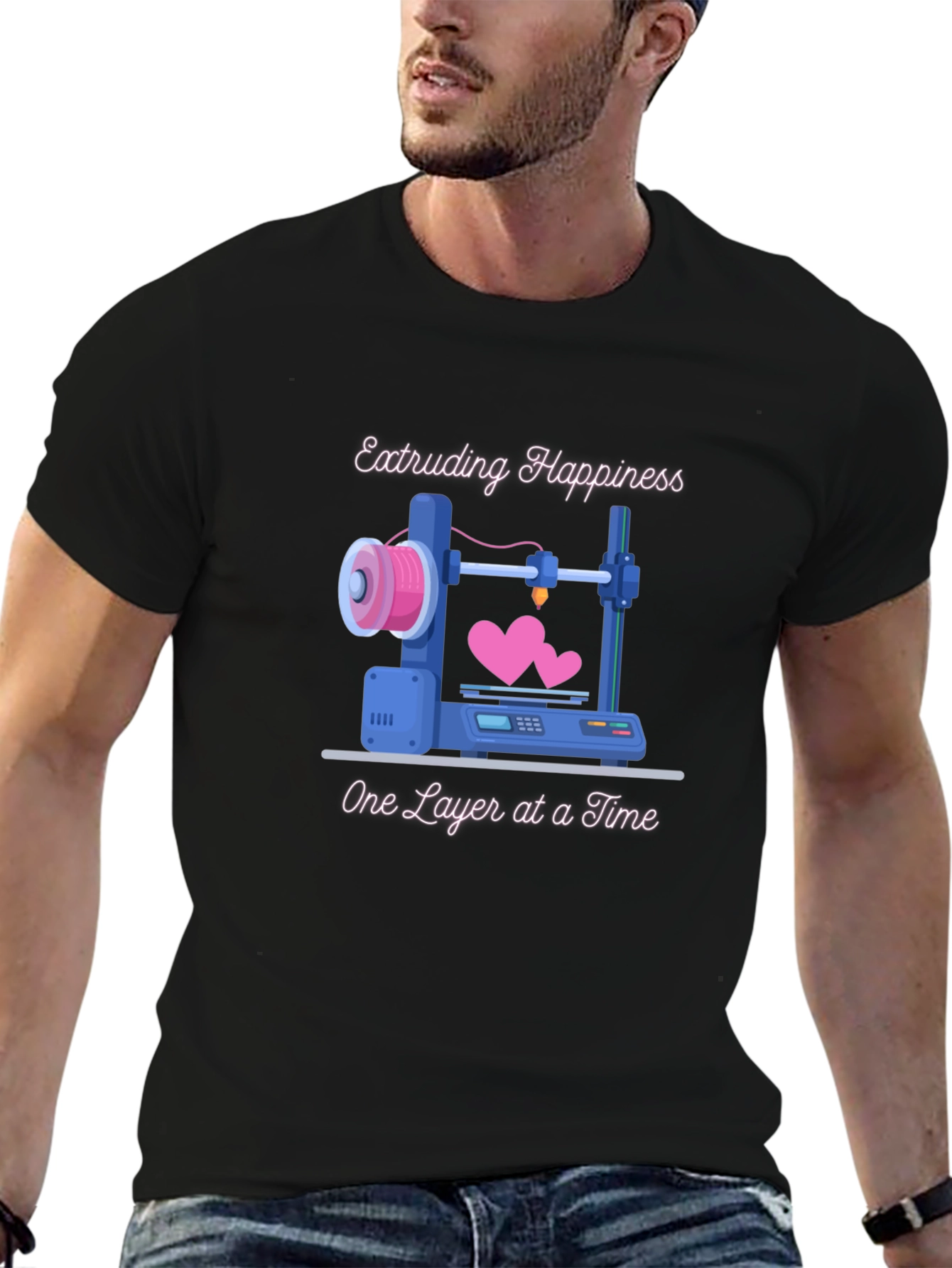 Extruding Happiness T-Shirt - 3D Printing Love