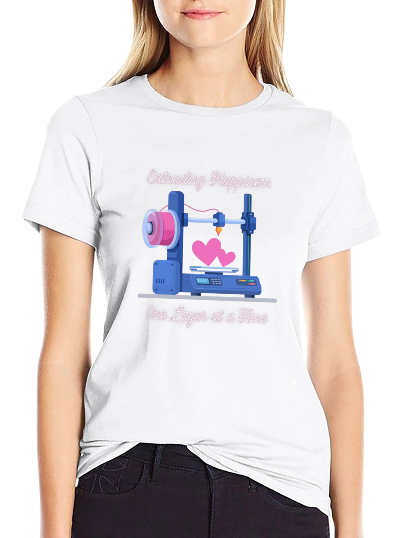 Extruding Happiness T-Shirt - 3D Printing Love